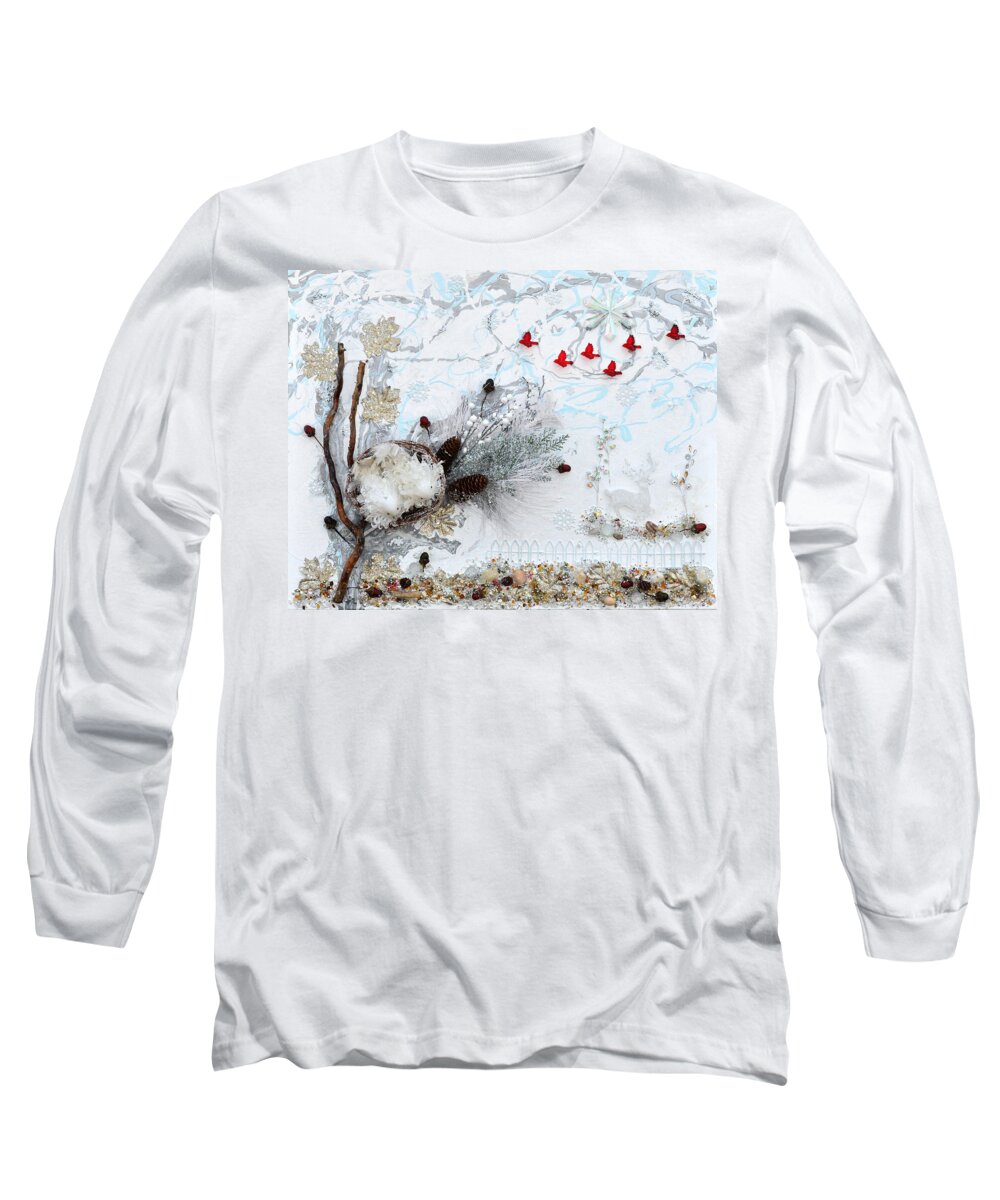 Winter Long Sleeve T-Shirt featuring the painting Winter Wonderland by Donna Blackhall
