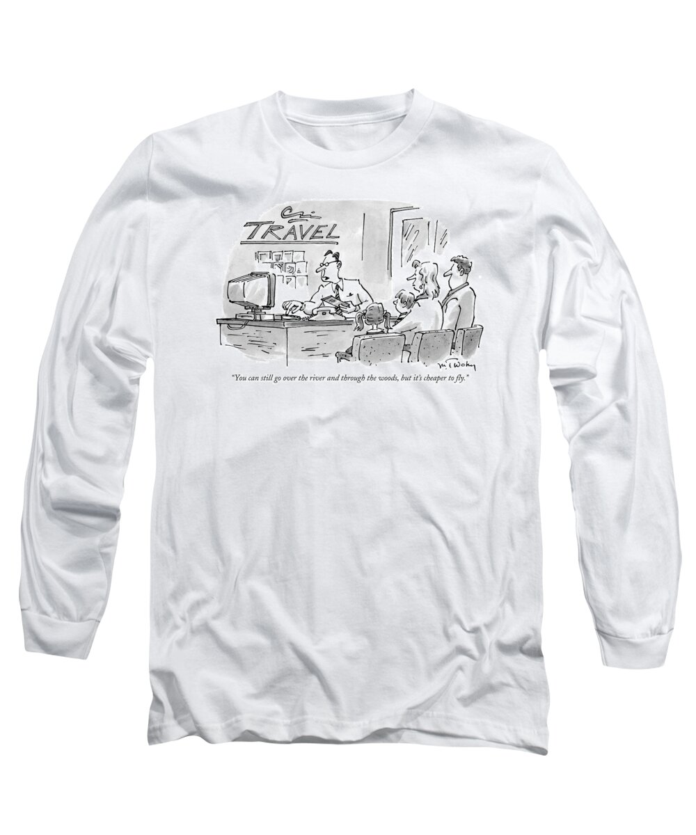 Songs Long Sleeve T-Shirt featuring the drawing You Can Still Go Over The River by Mike Twohy