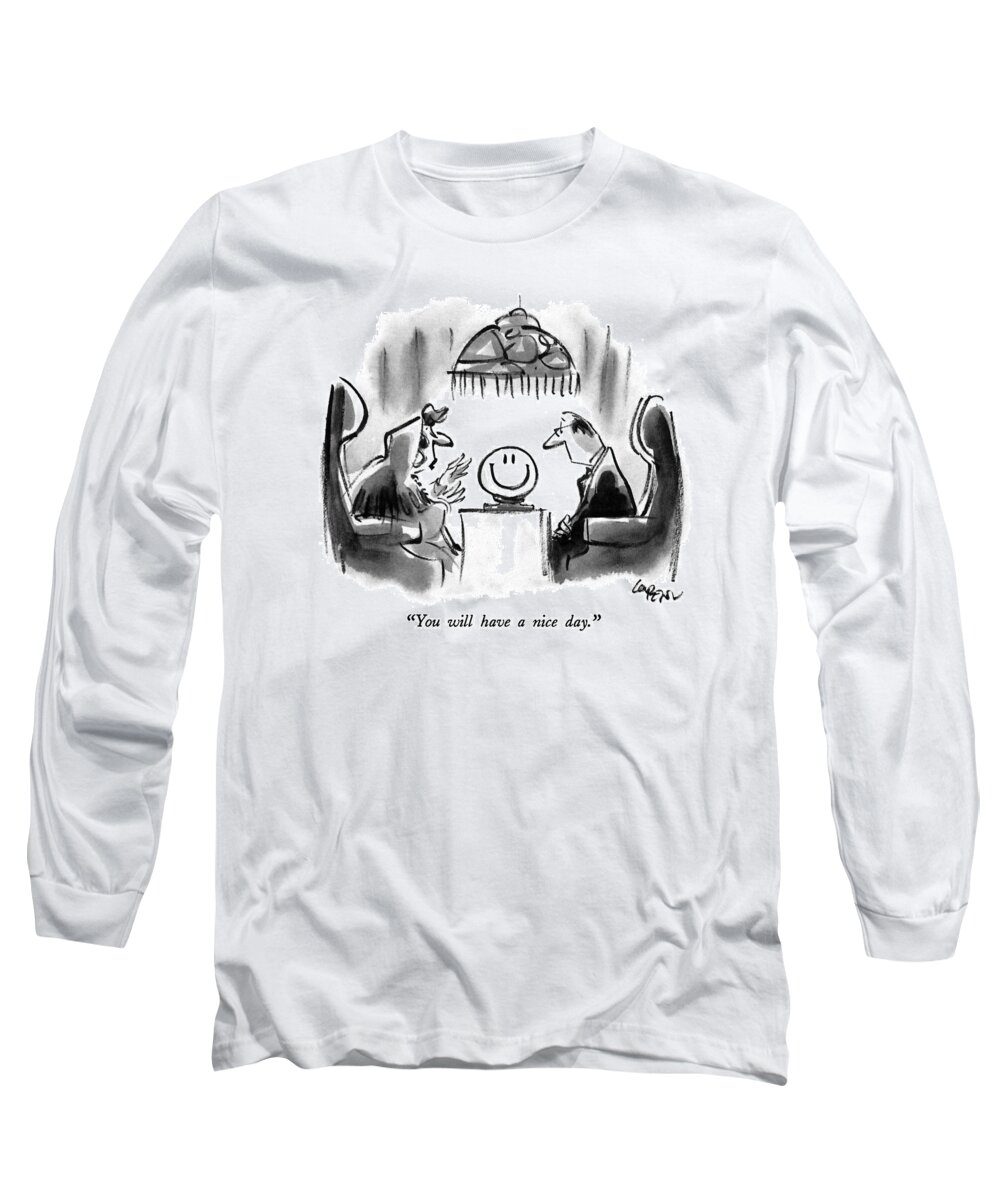 Science Long Sleeve T-Shirt featuring the drawing You Will Have A Nice Day by Lee Lorenz