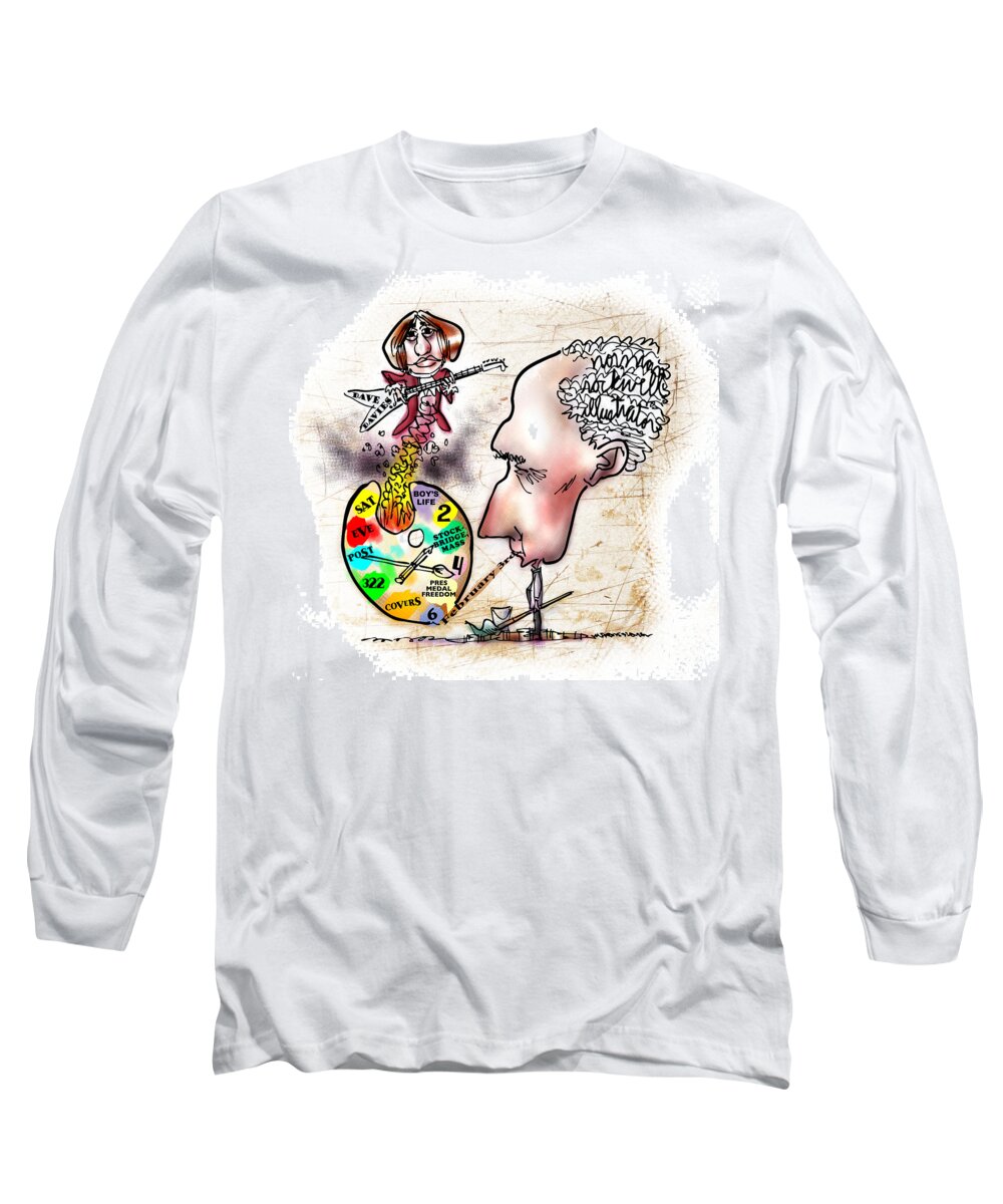 Norman Rockwell Long Sleeve T-Shirt featuring the digital art Happy Birthday Norman Rockwell by Mark Armstrong