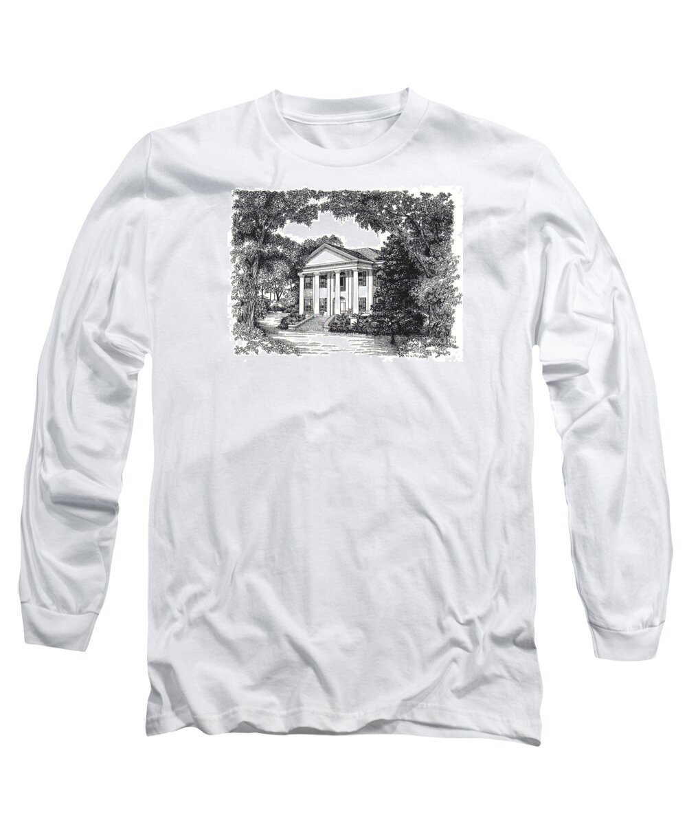 Grove Long Sleeve T-Shirt featuring the painting The Grove Tallahassee Florida #1 by Audrey Peaty