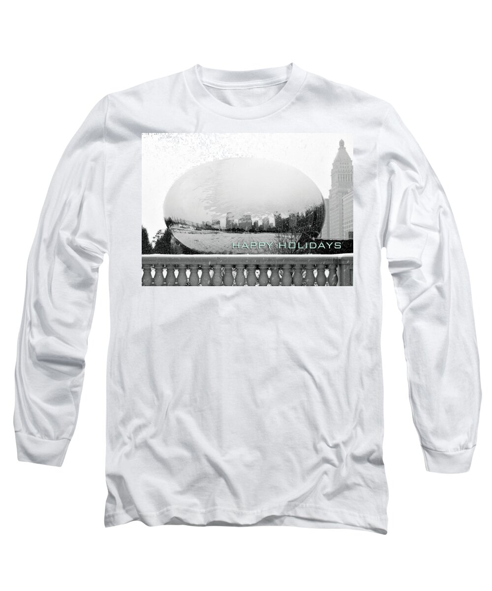 Chicago Long Sleeve T-Shirt featuring the photograph Happy Holidays from Chicago #2 by Laura Kinker