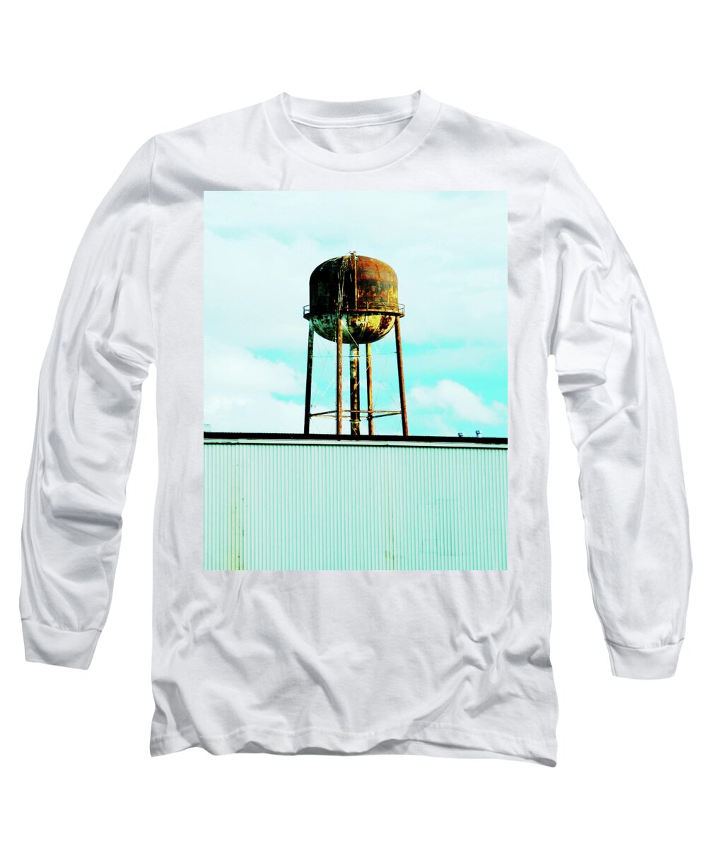 Water Tower Long Sleeve T-Shirt featuring the photograph Along Highway 61 by Lizi Beard-Ward