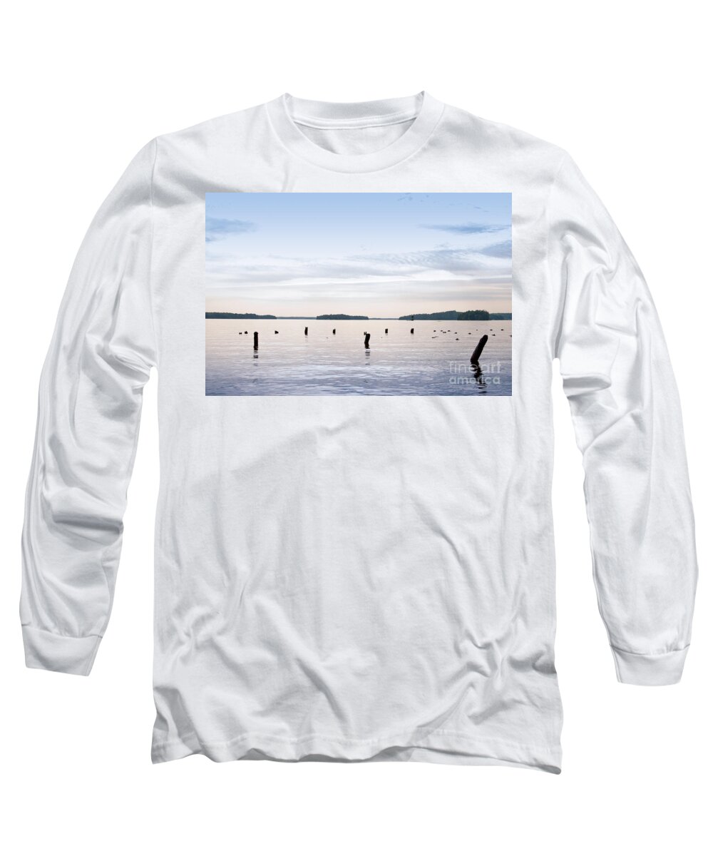 Lake Long Sleeve T-Shirt featuring the photograph Blue Lake Muskoka by Les Palenik