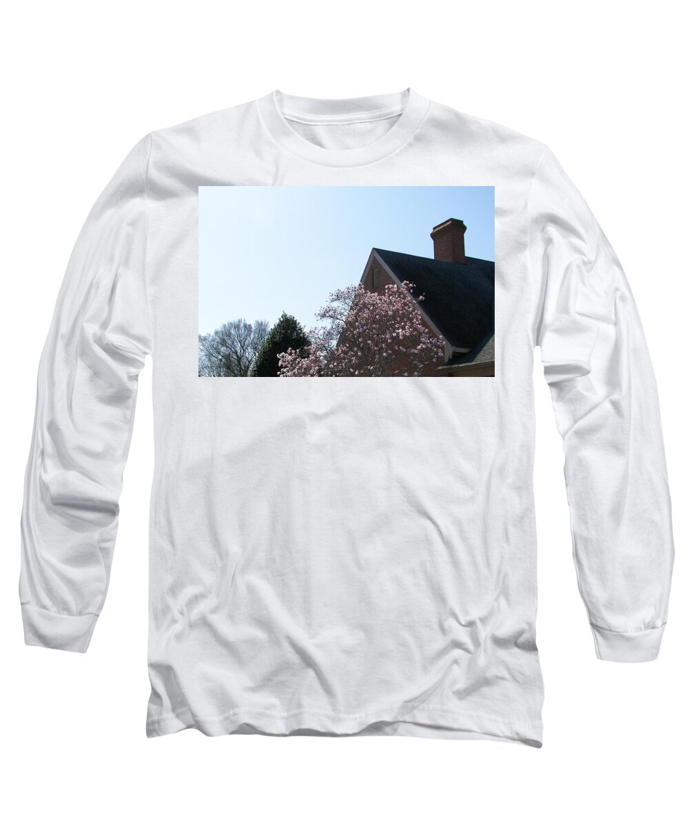 Nature Long Sleeve T-Shirt featuring the photograph Brick and Blossom by Pamela Hyde Wilson