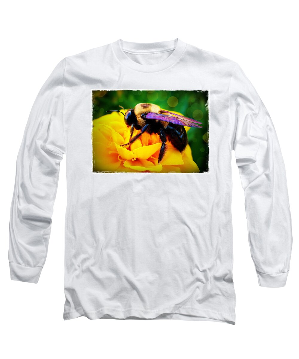 Bee Long Sleeve T-Shirt featuring the photograph Bumblebee with Bokeh by Judi Bagwell