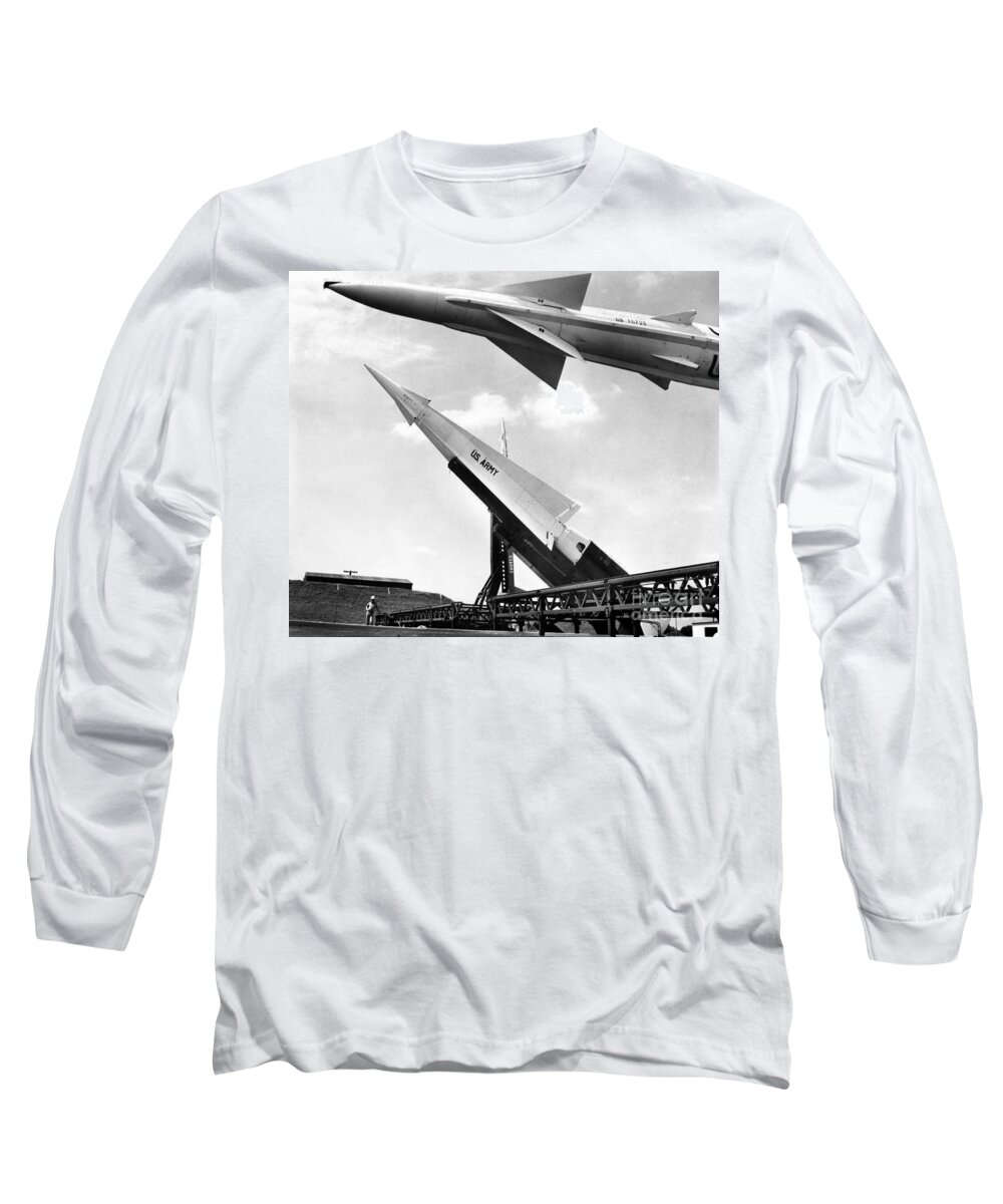 1959 Long Sleeve T-Shirt featuring the photograph NIKE MISSILE, c1959 by Granger