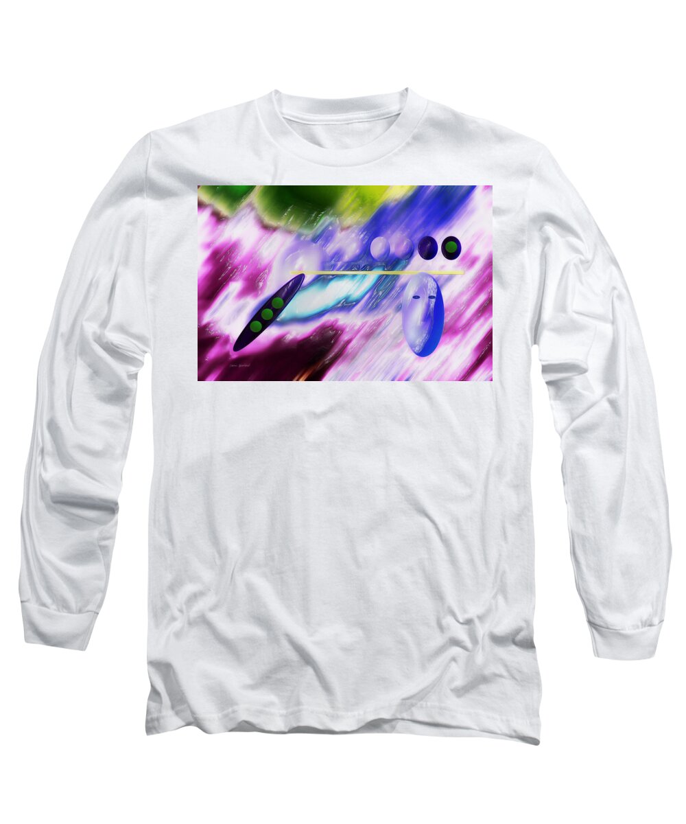 Abstract Long Sleeve T-Shirt featuring the digital art Pod People by Donna Blackhall