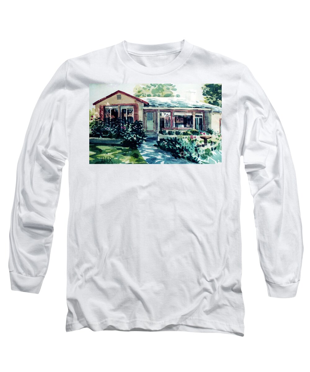 Home Long Sleeve T-Shirt featuring the painting Redwood City House #2 by Donald Maier