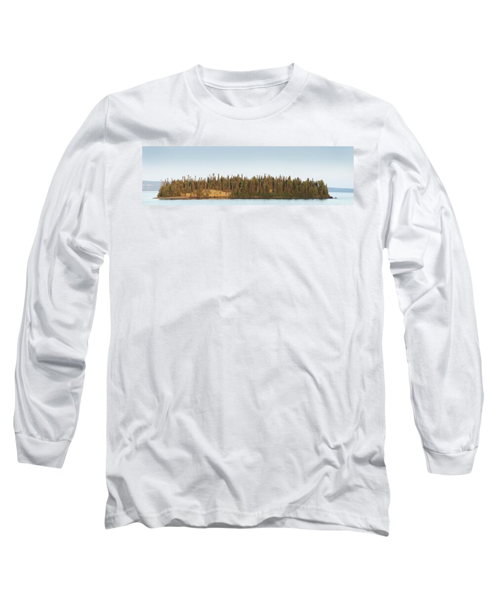 Tree Long Sleeve T-Shirt featuring the photograph Trees Covering An Island On Lake by Susan Dykstra