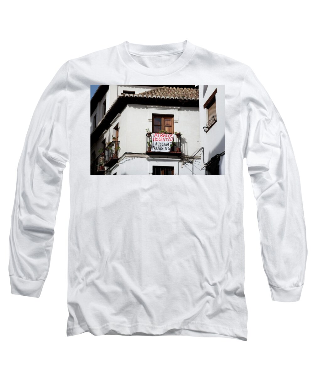 Granada Long Sleeve T-Shirt featuring the photograph Trouble in the Neighborhood by Lorraine Devon Wilke