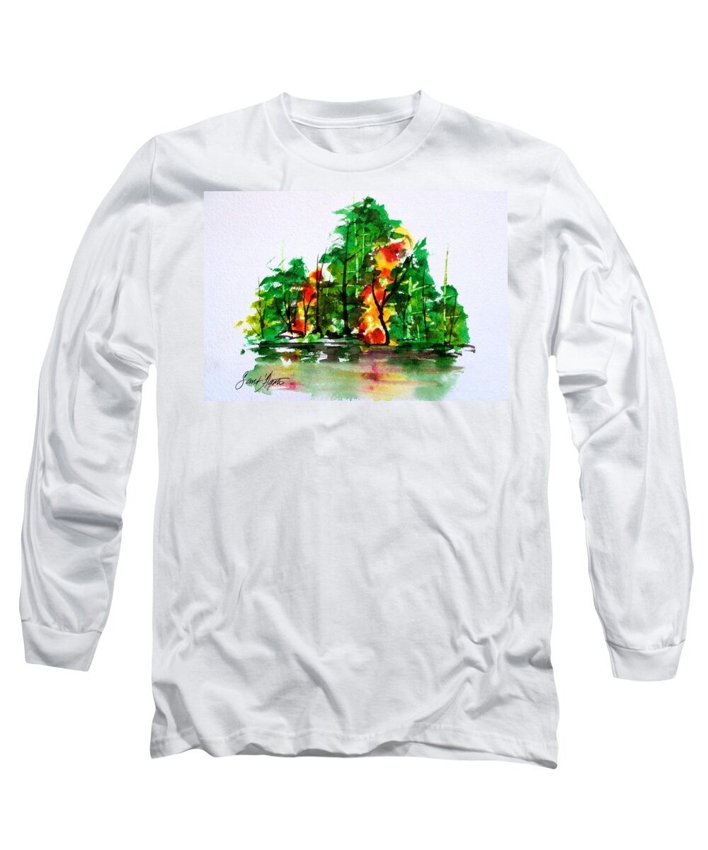 Vermont Long Sleeve T-Shirt featuring the painting Vermont October by Frank SantAgata