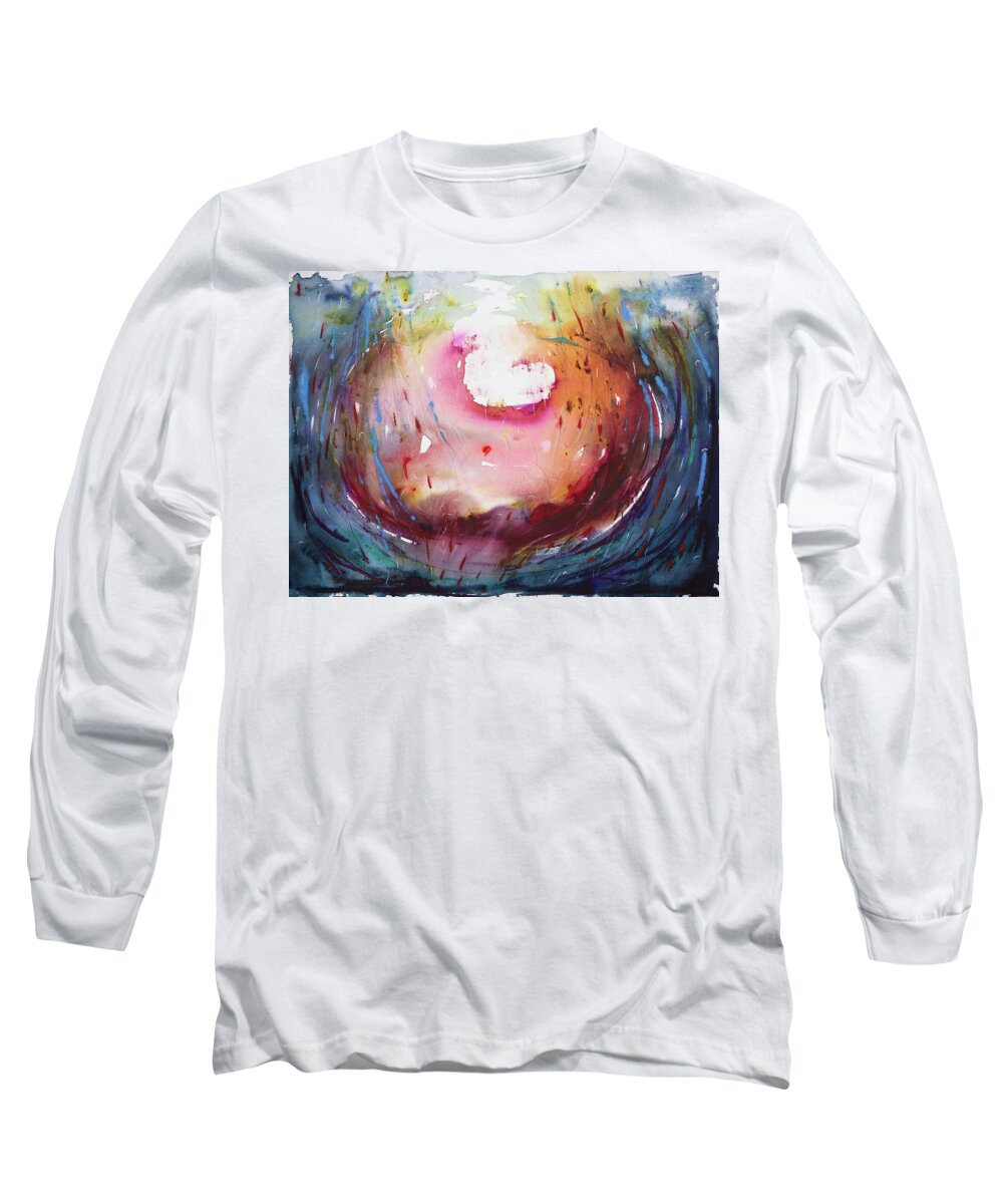Egg Long Sleeve T-Shirt featuring the painting A sort of egg shaped thingy #1 by Petra Rau