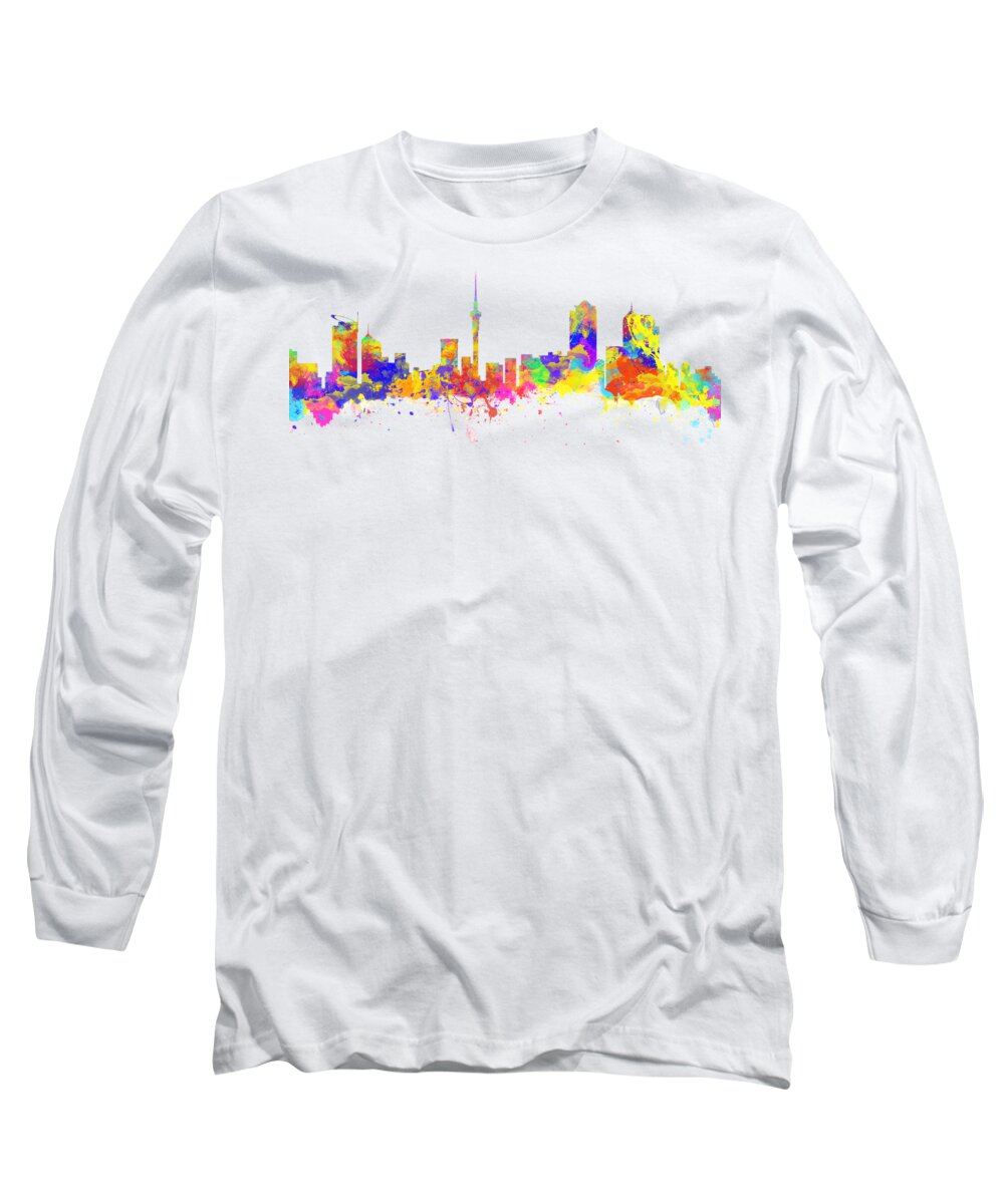 Auckland Long Sleeve T-Shirt featuring the photograph Auckland New Zealand Skyline #1 by Chris Smith