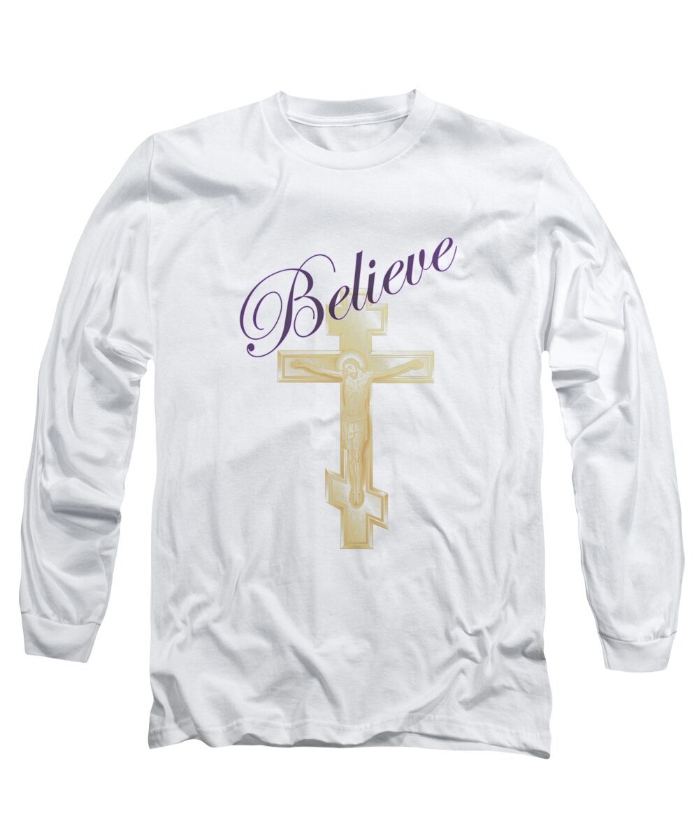 Believe Long Sleeve T-Shirt featuring the digital art Believe #1 by Judy Hall-Folde