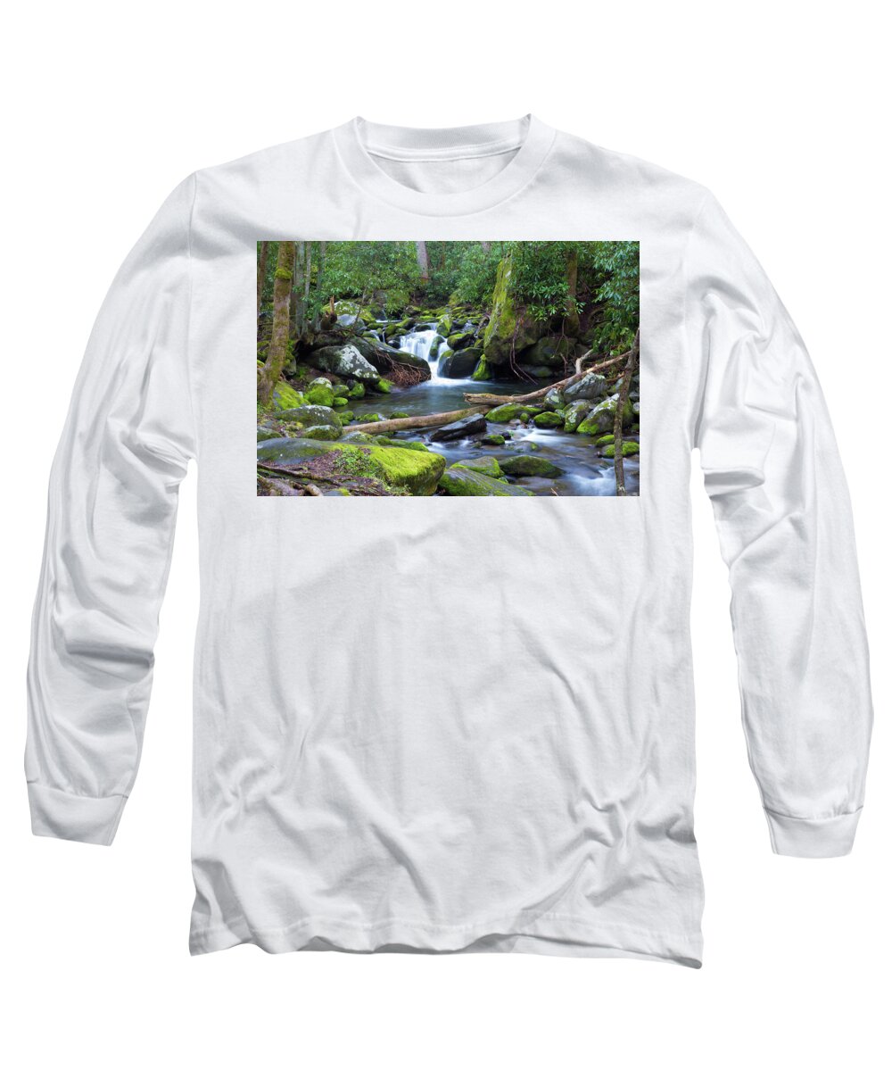 Waterfall Long Sleeve T-Shirt featuring the photograph Falls #1 by Lindsey Weimer