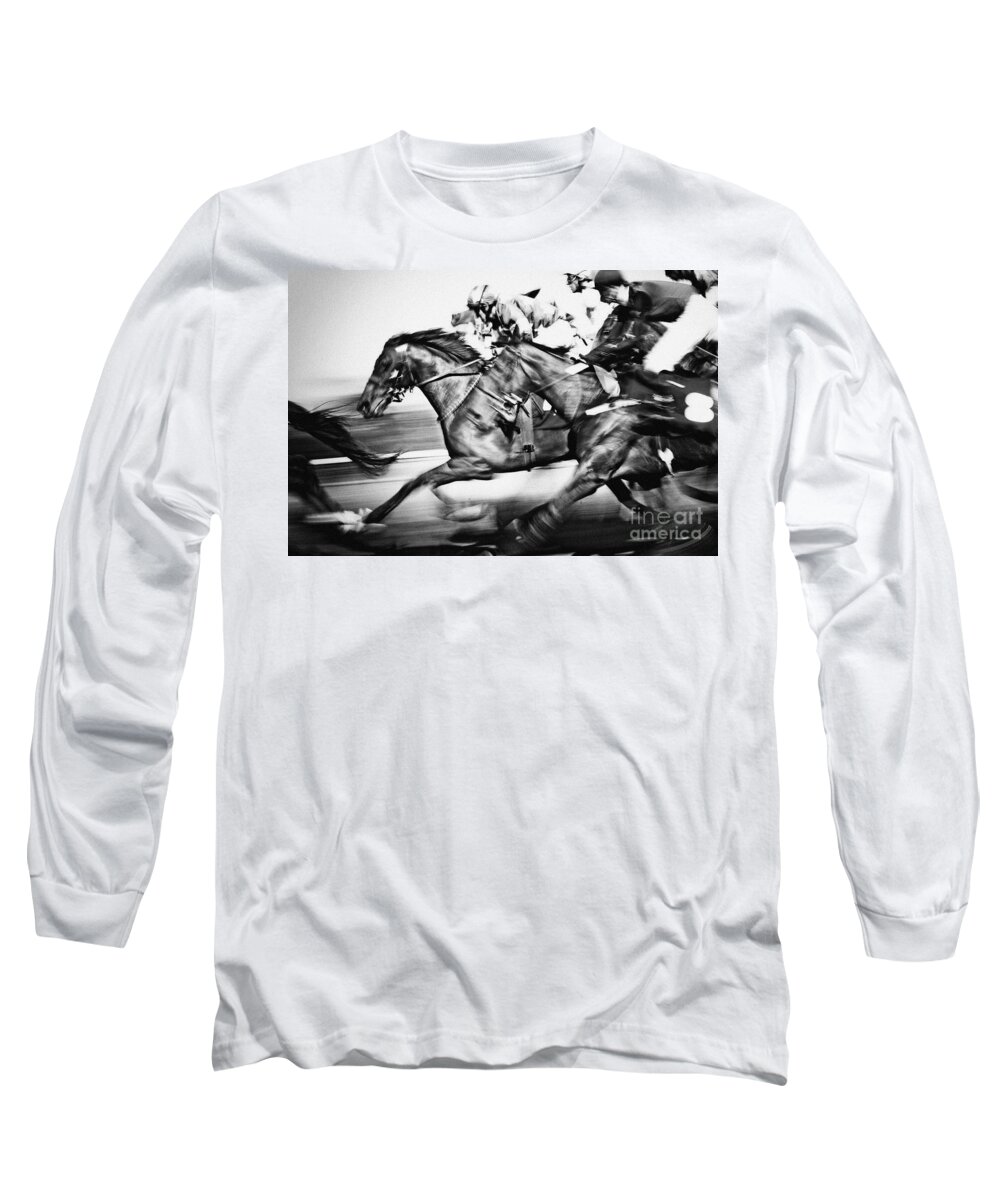 Horse Long Sleeve T-Shirt featuring the photograph Horse Racing by Dimitar Hristov