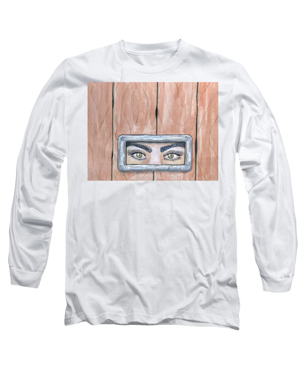 Eye Long Sleeve T-Shirt featuring the painting I See You #1 by Edwin Alverio