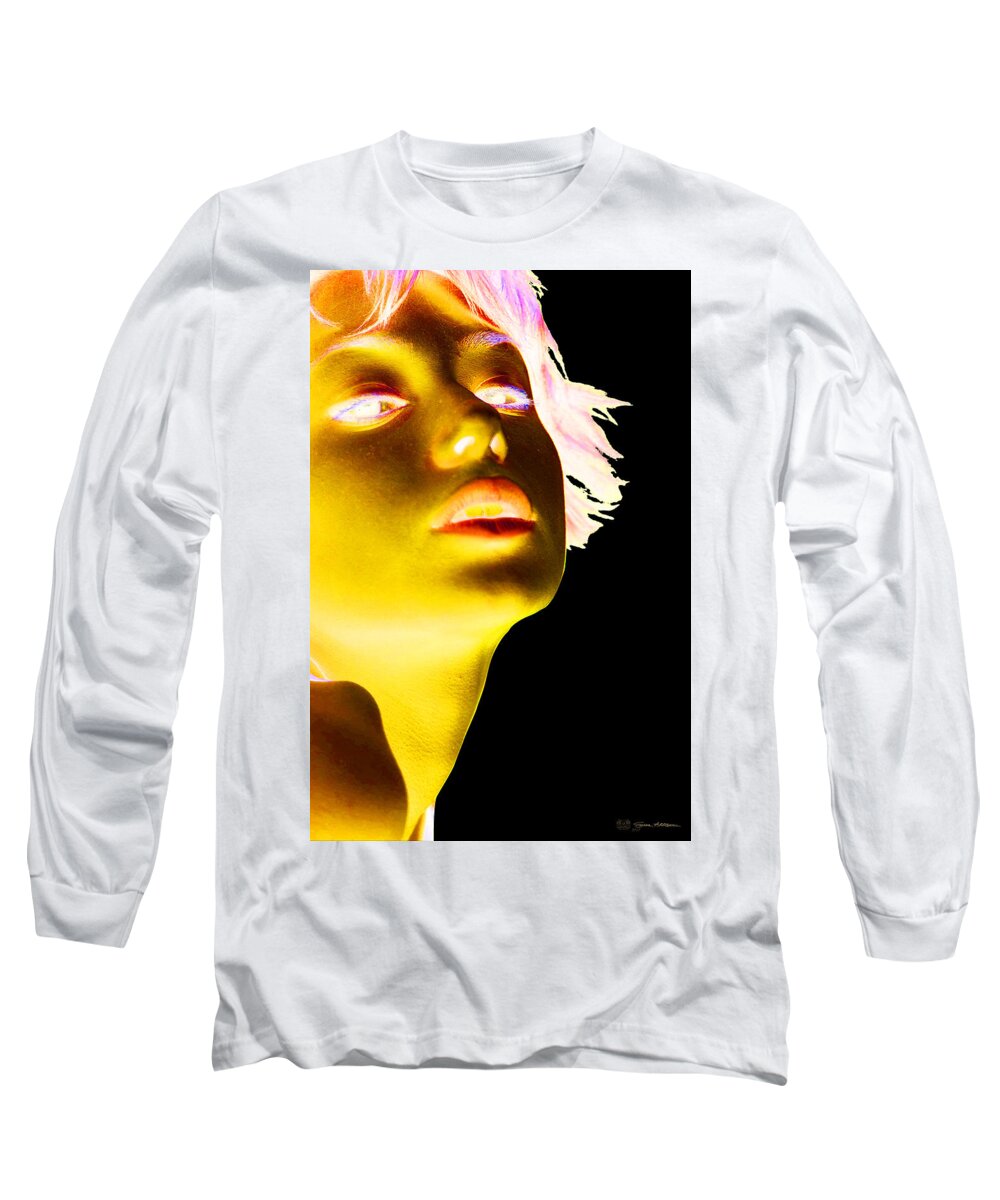 'visual Art Pop' Collection By Serge Averbukh Long Sleeve T-Shirt featuring the photograph Inverted Realities - Yellow #1 by Serge Averbukh