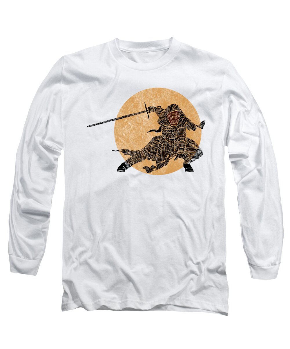 Kylo Ren Long Sleeve T-Shirt featuring the mixed media Kylo Ren - Star Wars Art #2 by Studio Grafiikka
