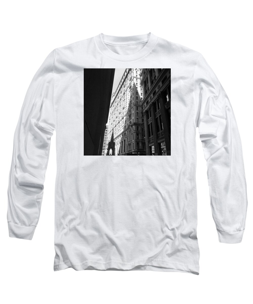 New York City Long Sleeve T-Shirt featuring the photograph NYC Black and White #1 by Sophie Jung