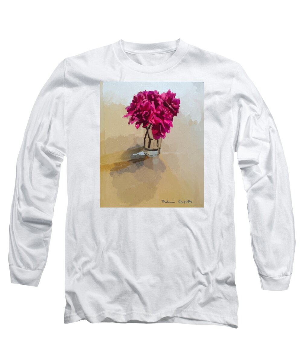 Purple Flowers Long Sleeve T-Shirt featuring the photograph Purple Dahlias #1 by Melissa Abbott