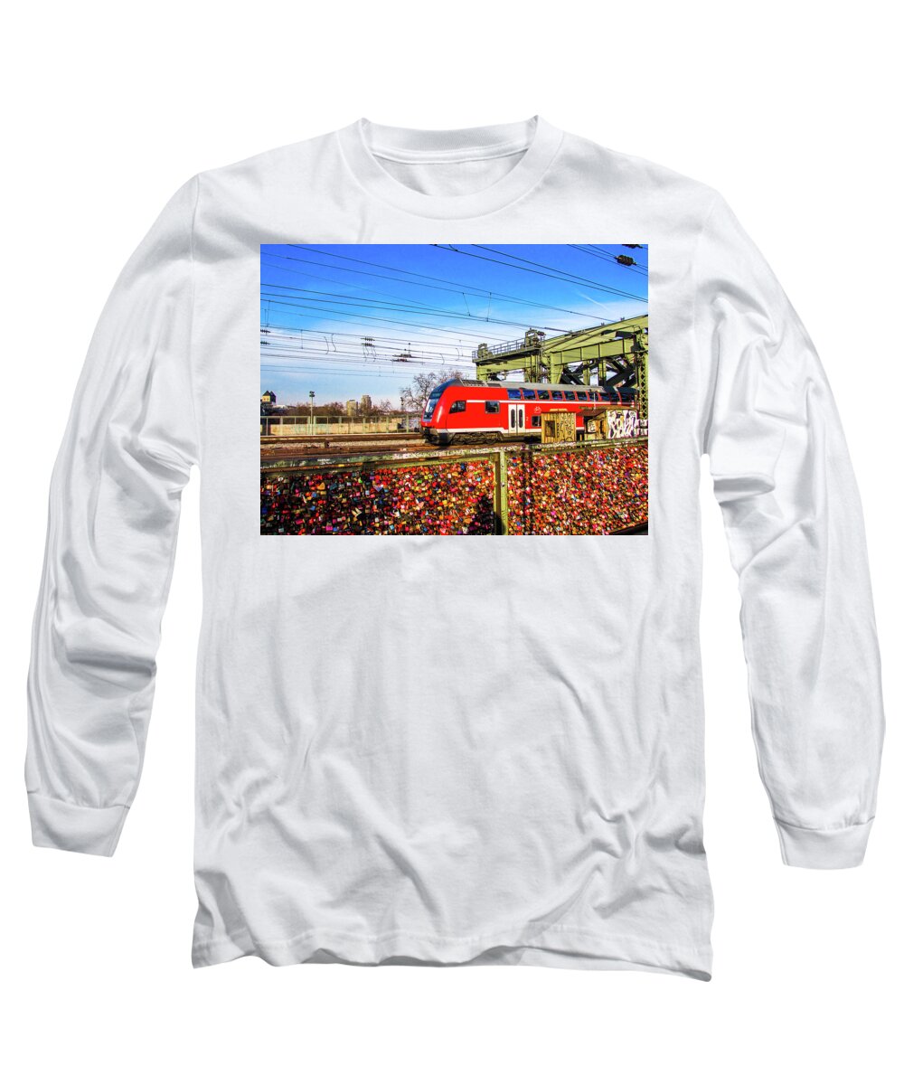 Train Long Sleeve T-Shirt featuring the photograph Red Train #1 by Cesar Vieira