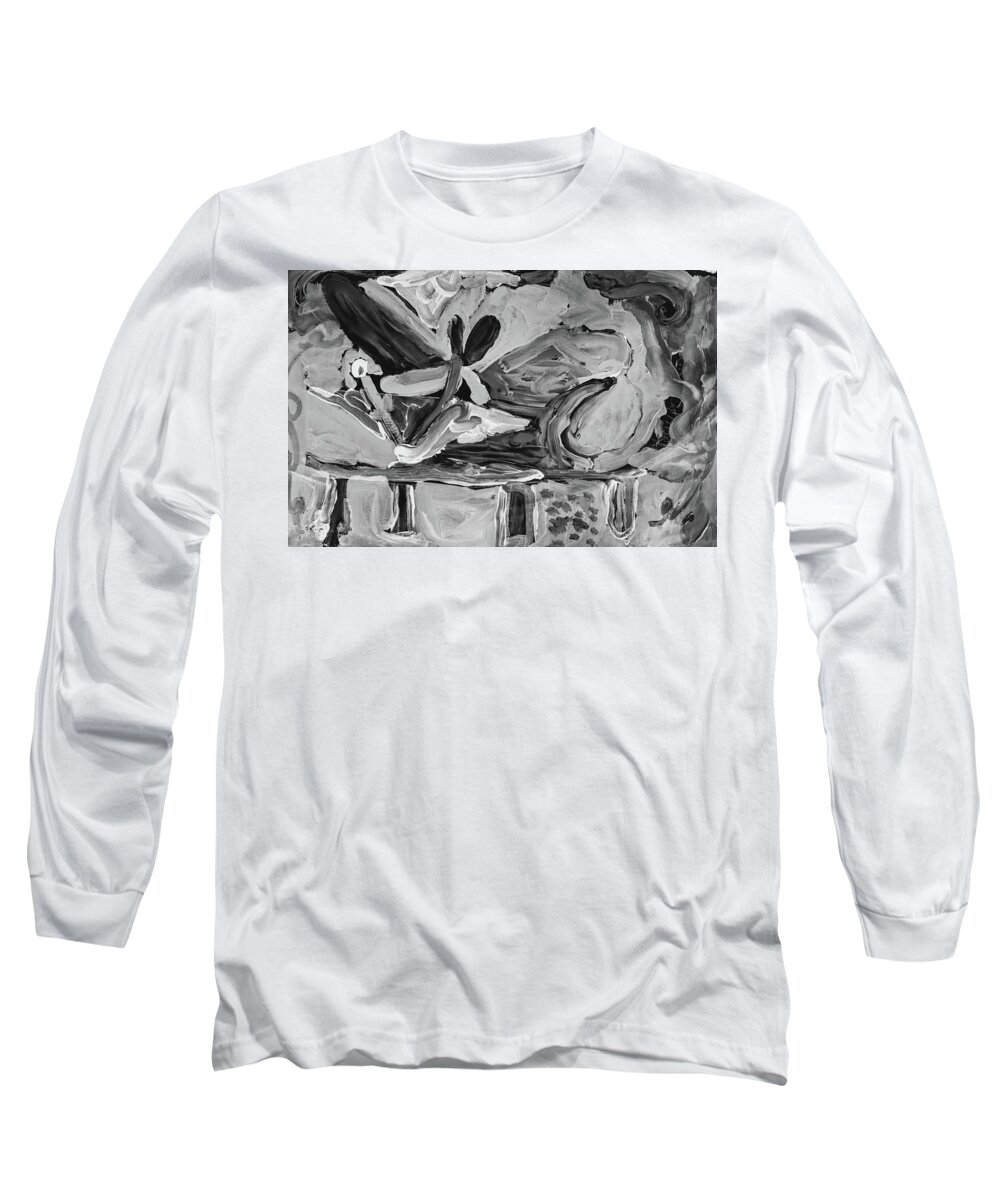  Long Sleeve T-Shirt featuring the painting The Very Big Flower by Abigail White