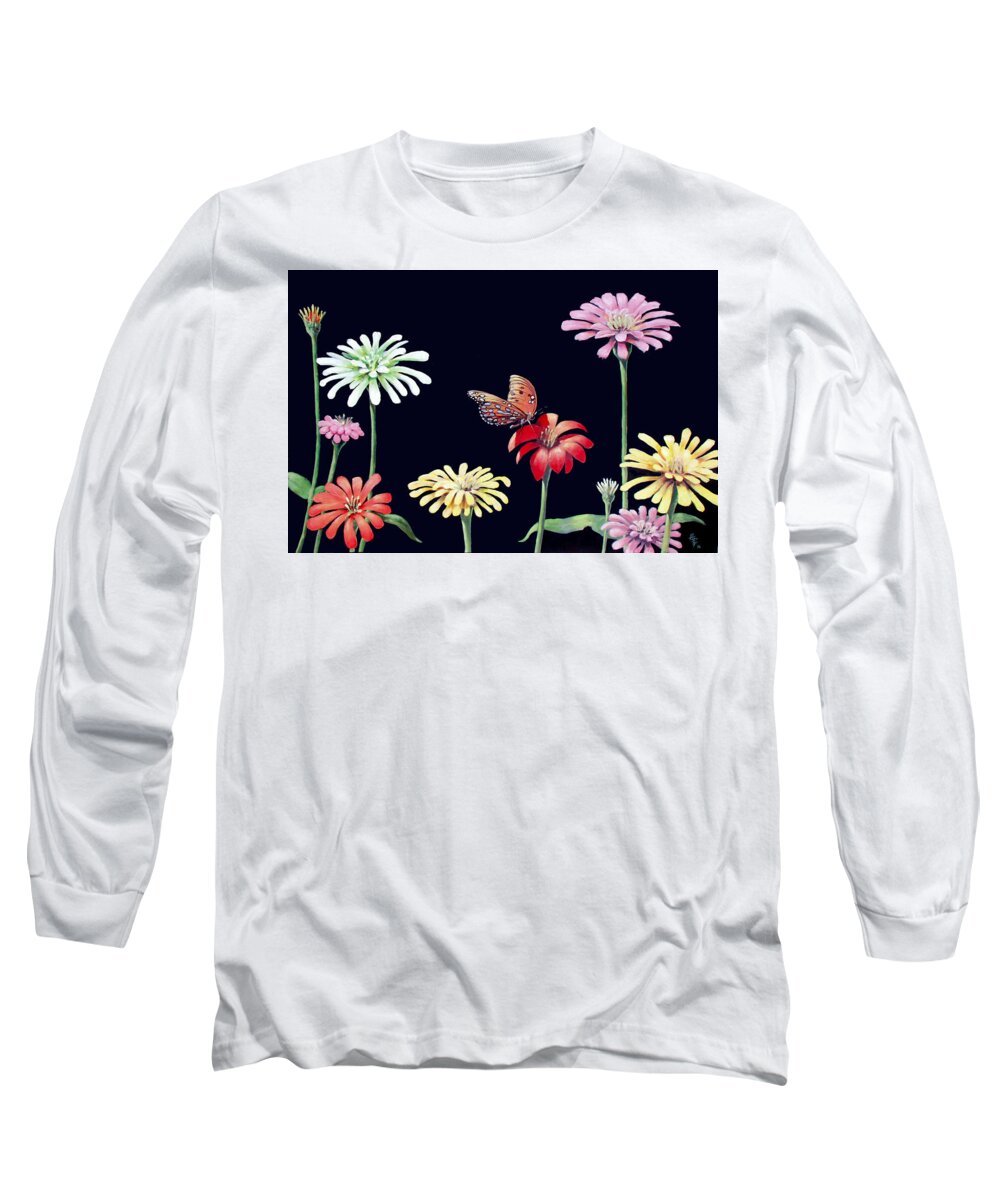 Flowers Long Sleeve T-Shirt featuring the painting Untitled #1 by Philip Fleischer