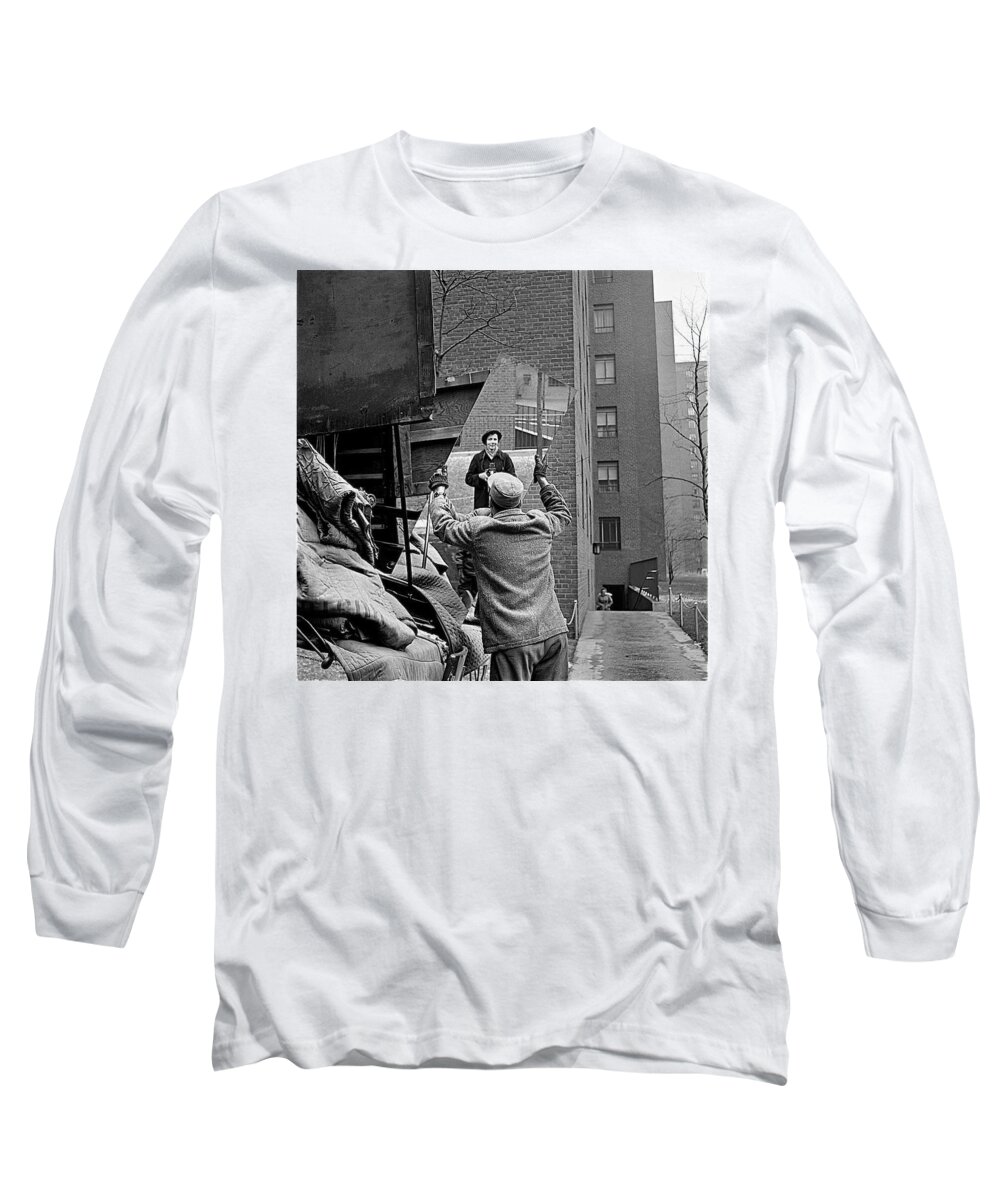 Vivian Maier Self Portrait Probably Taken In Chicago Illinois 1955 Long Sleeve T-Shirt featuring the photograph Vivian Maier self portrait probably taken in Chicago Illinois 1955 #1 by David Lee Guss