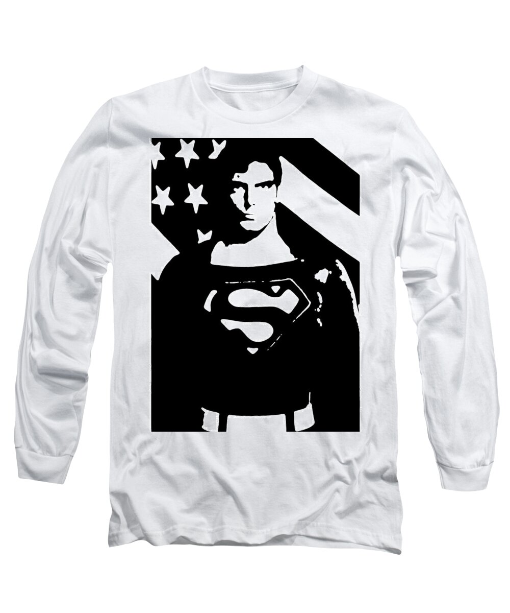 Comic Art Long Sleeve T-Shirt featuring the digital art Waiting For Superman #2 by Saad Hasnain