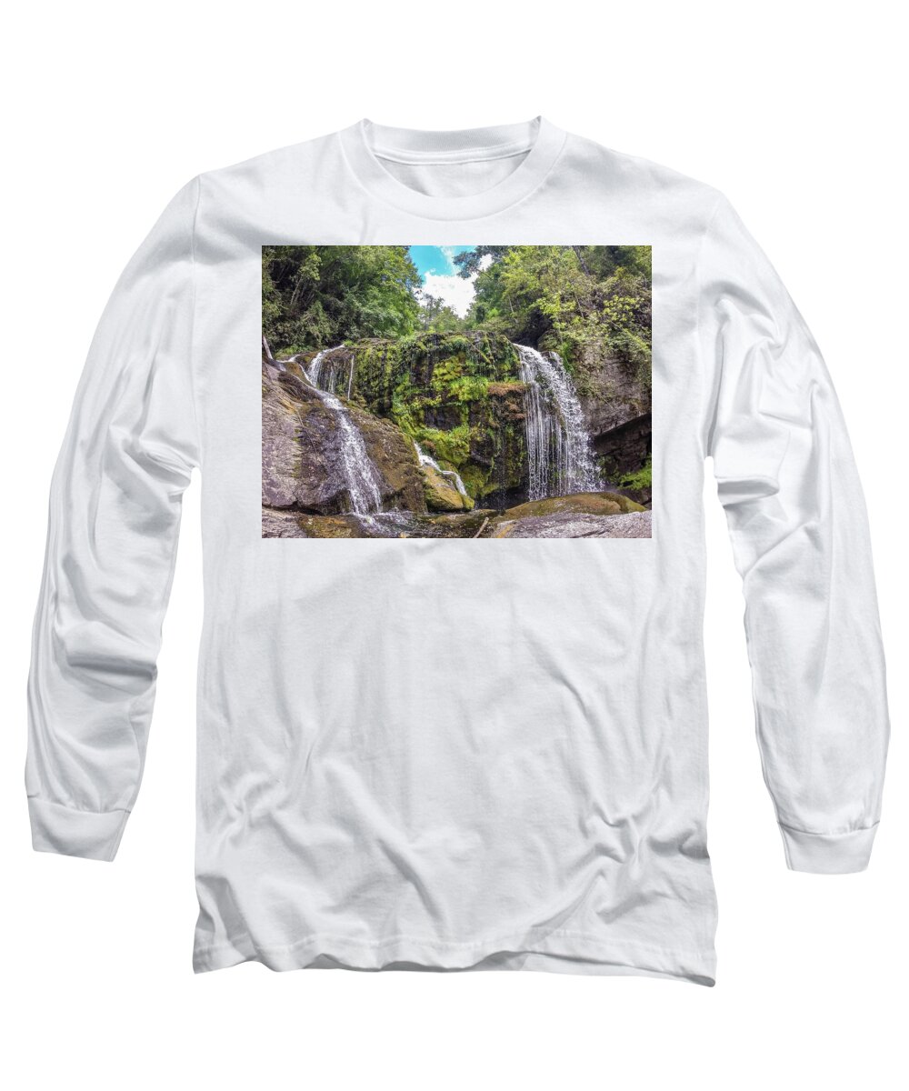 Waterfalls Long Sleeve T-Shirt featuring the photograph Waterfalls In The Mountains On Lake Jocassee South Carolina #1 by Alex Grichenko