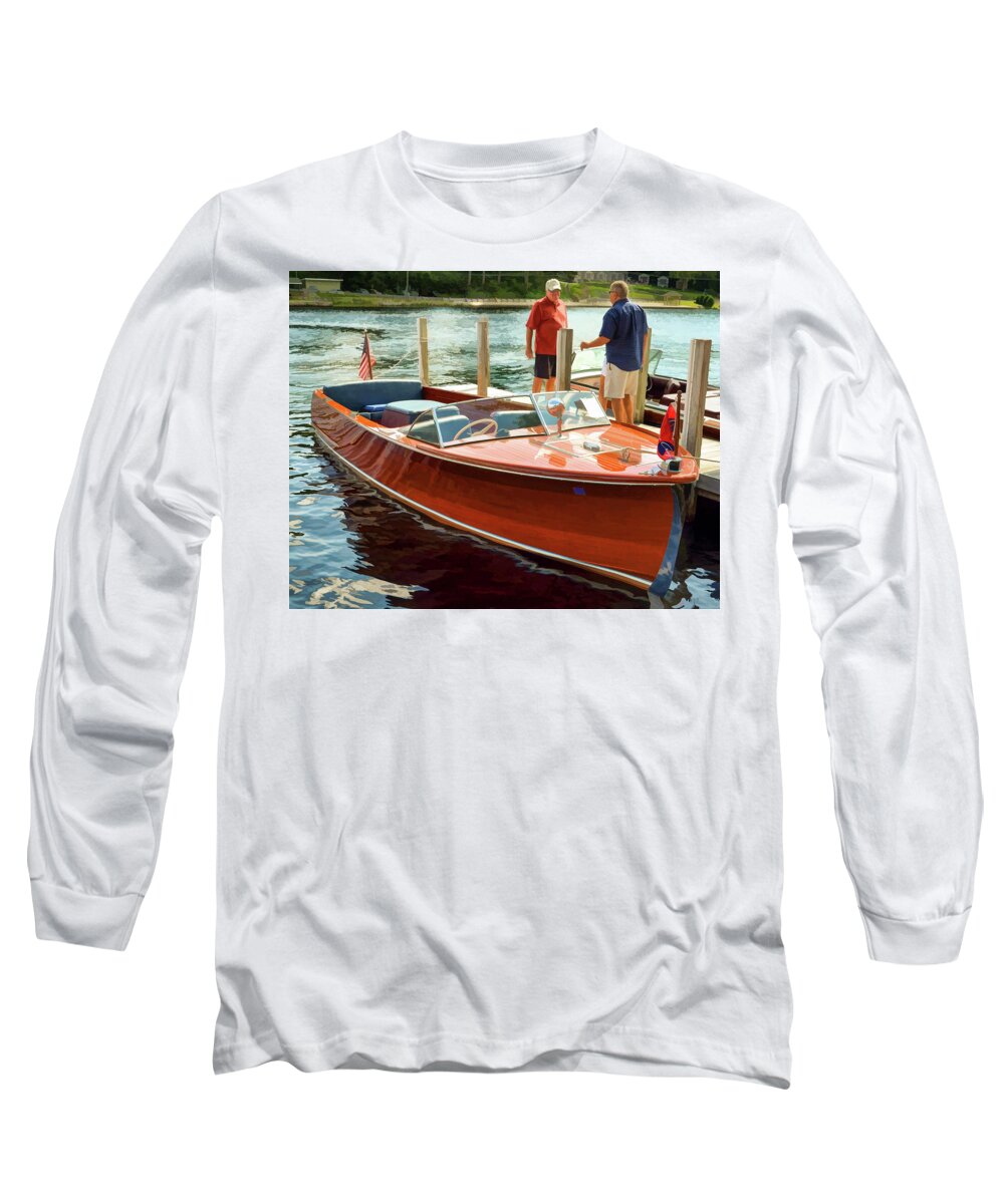 Boat Long Sleeve T-Shirt featuring the photograph 1969 Chris-Craft by David Thompsen