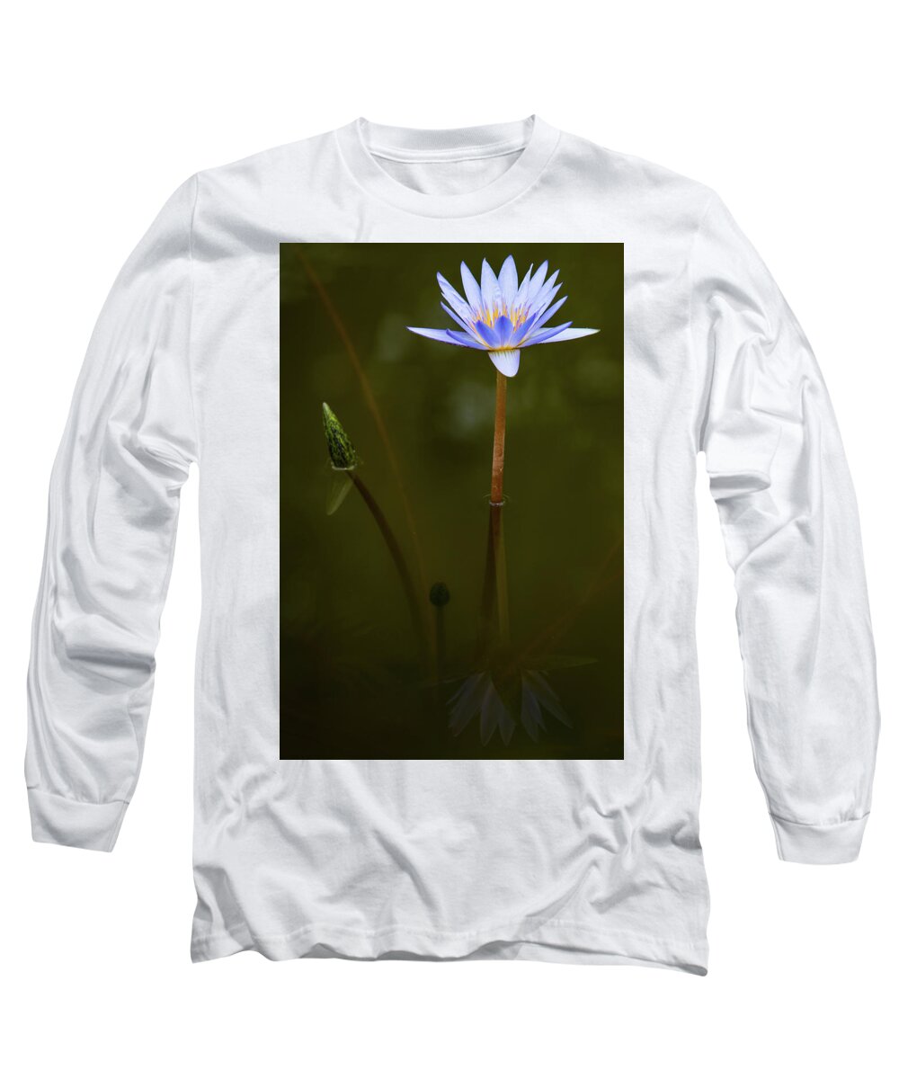 Bloom Long Sleeve T-Shirt featuring the photograph Deep Lily Reflection #2 by Dennis Dame