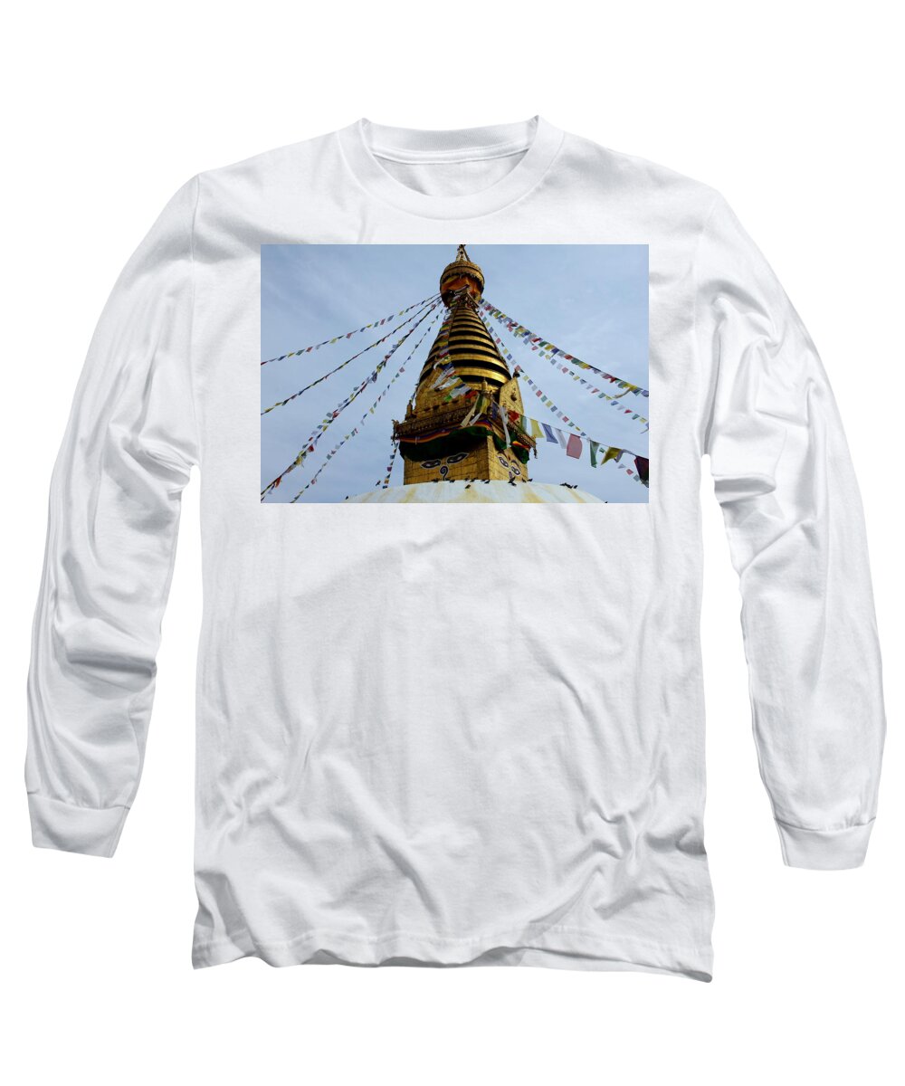  Swayambhunath Long Sleeve T-Shirt featuring the photograph Swayambhunath #2 by Lorelle Phoenix