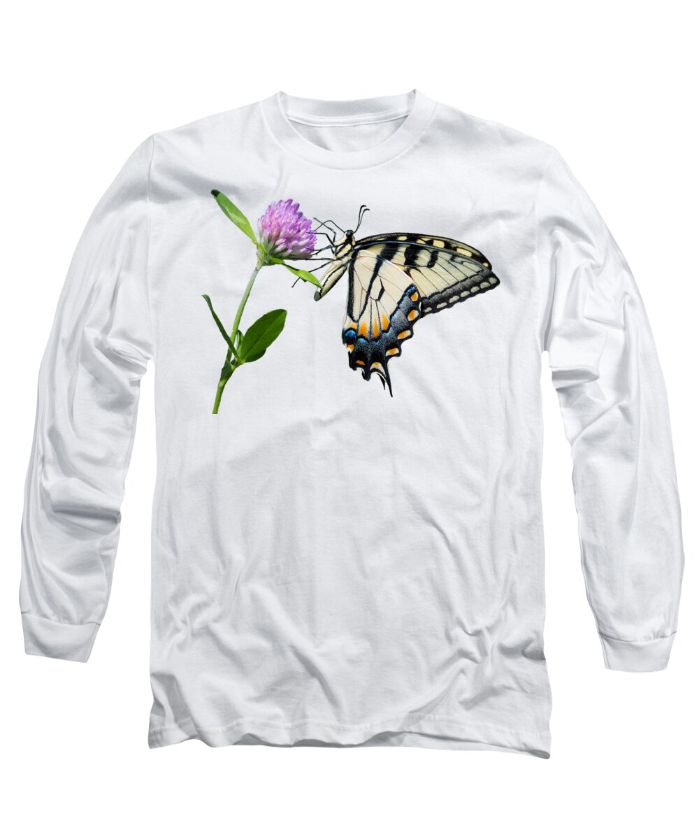 Tiger Swallowtail Butterfly Long Sleeve T-Shirt featuring the photograph Tiger Swallowtail Butterfly #2 by Holden The Moment