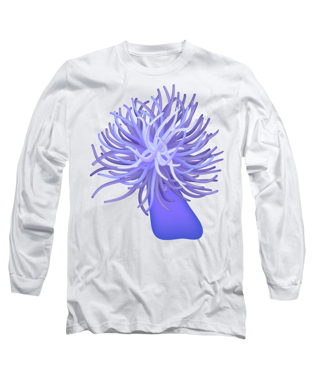 Anemone Long Sleeve T-Shirt featuring the digital art Sea Anemone #3 by Michal Boubin