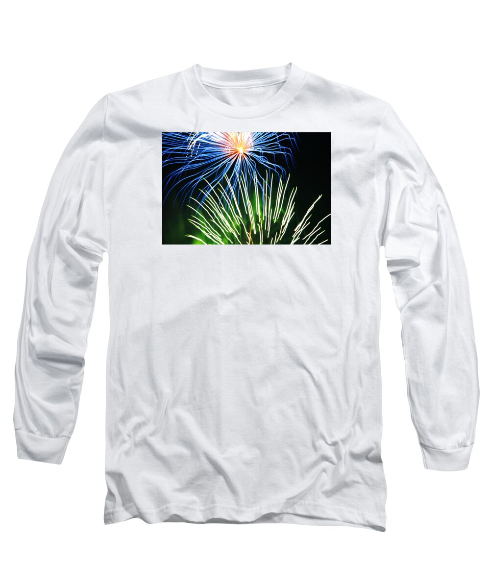 Firework Long Sleeve T-Shirt featuring the photograph Fireworks #4 by Donn Ingemie