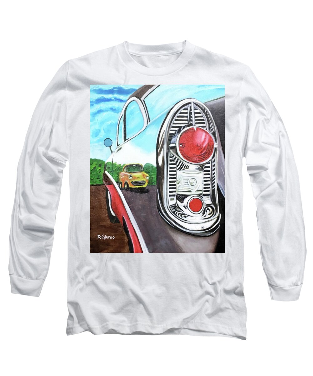 Glorso Long Sleeve T-Shirt featuring the painting 56 Chevy Reflections by Dean Glorso