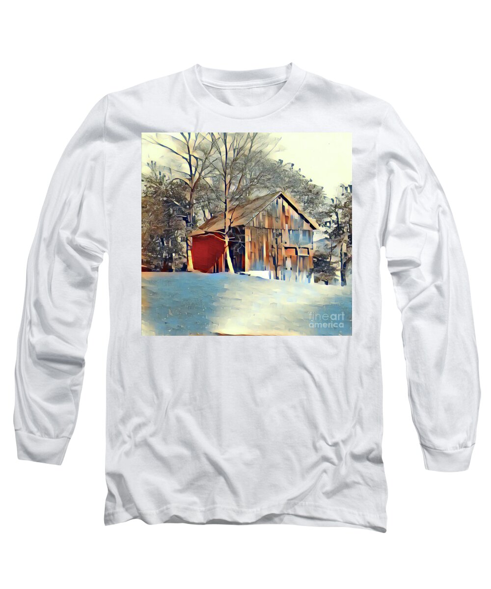 Barn Long Sleeve T-Shirt featuring the photograph A Barn Full of Memories by Xine Segalas