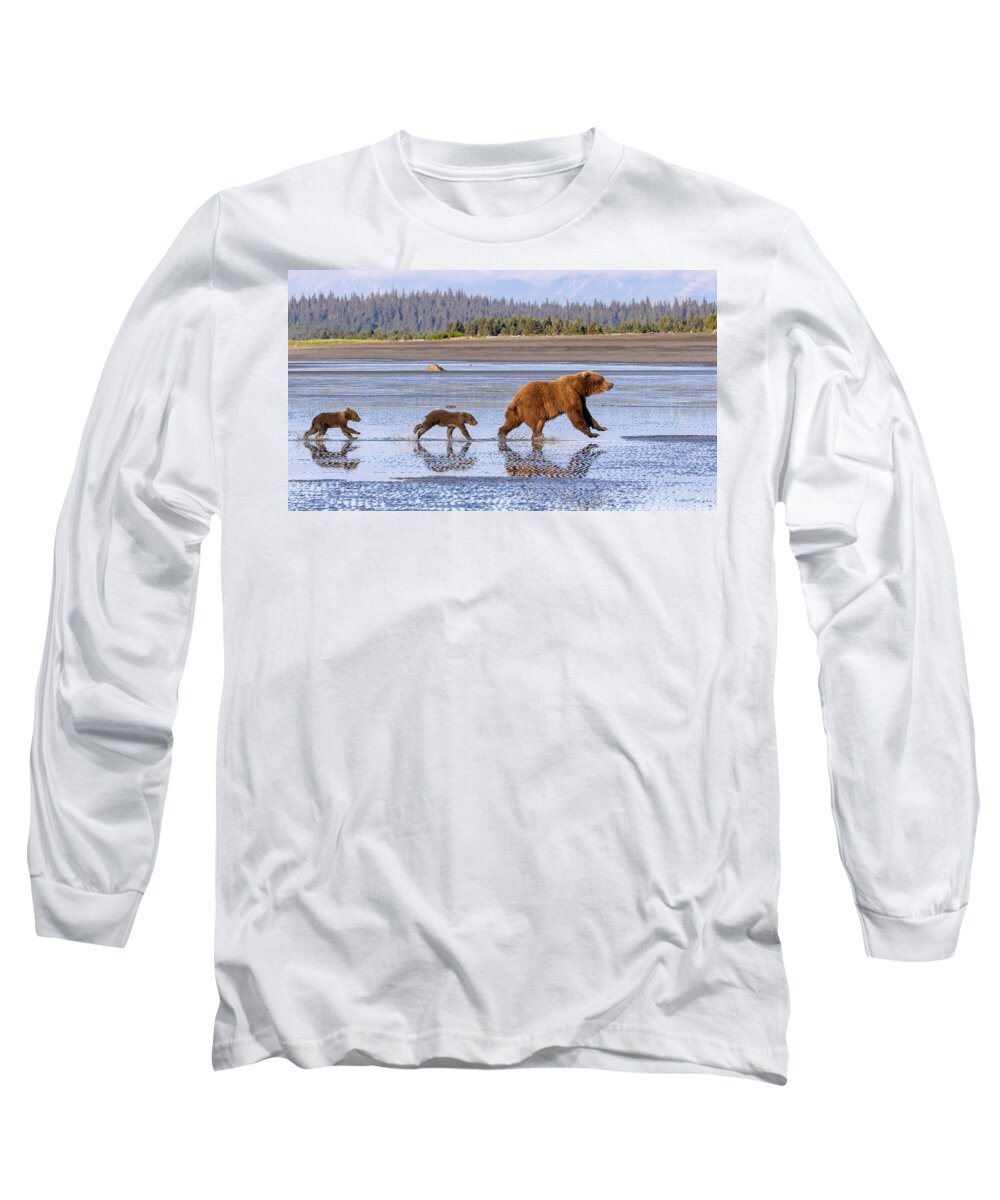 Bears Long Sleeve T-Shirt featuring the photograph A Day At the Beach by Jack Bell