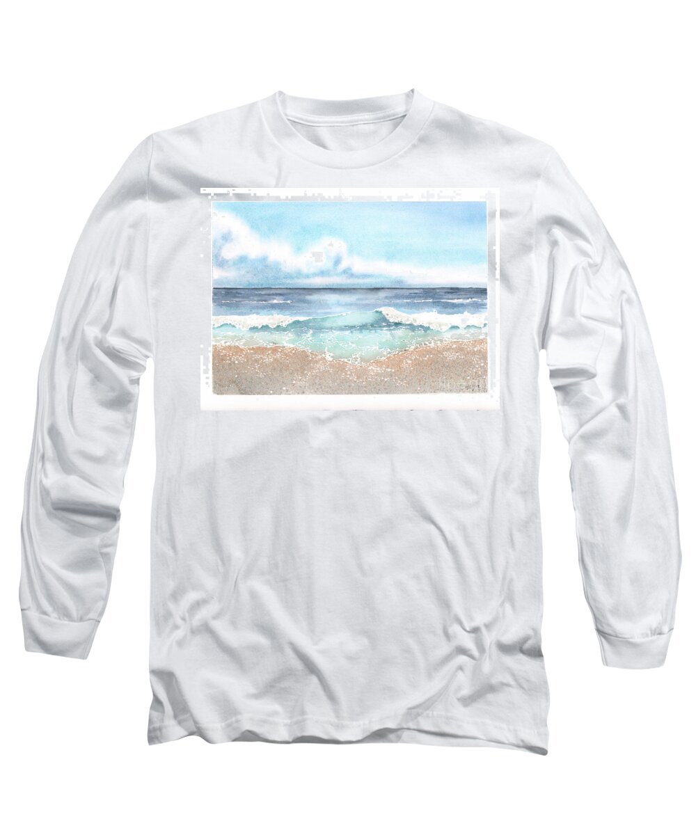 Beach Long Sleeve T-Shirt featuring the painting A Perfect Day by Hilda Wagner
