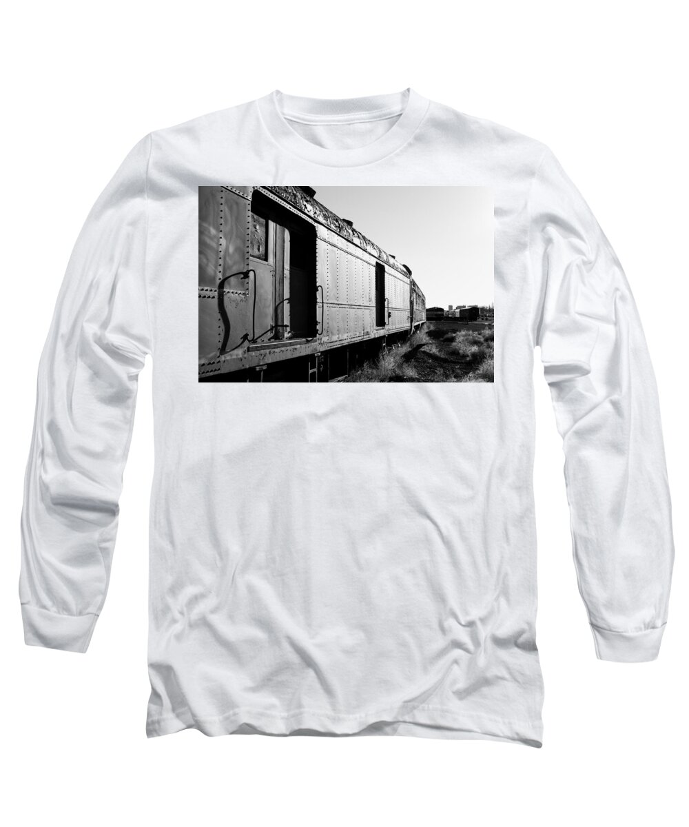 Trains Long Sleeve T-Shirt featuring the photograph Abandoned Train Cars by Stephen Holst