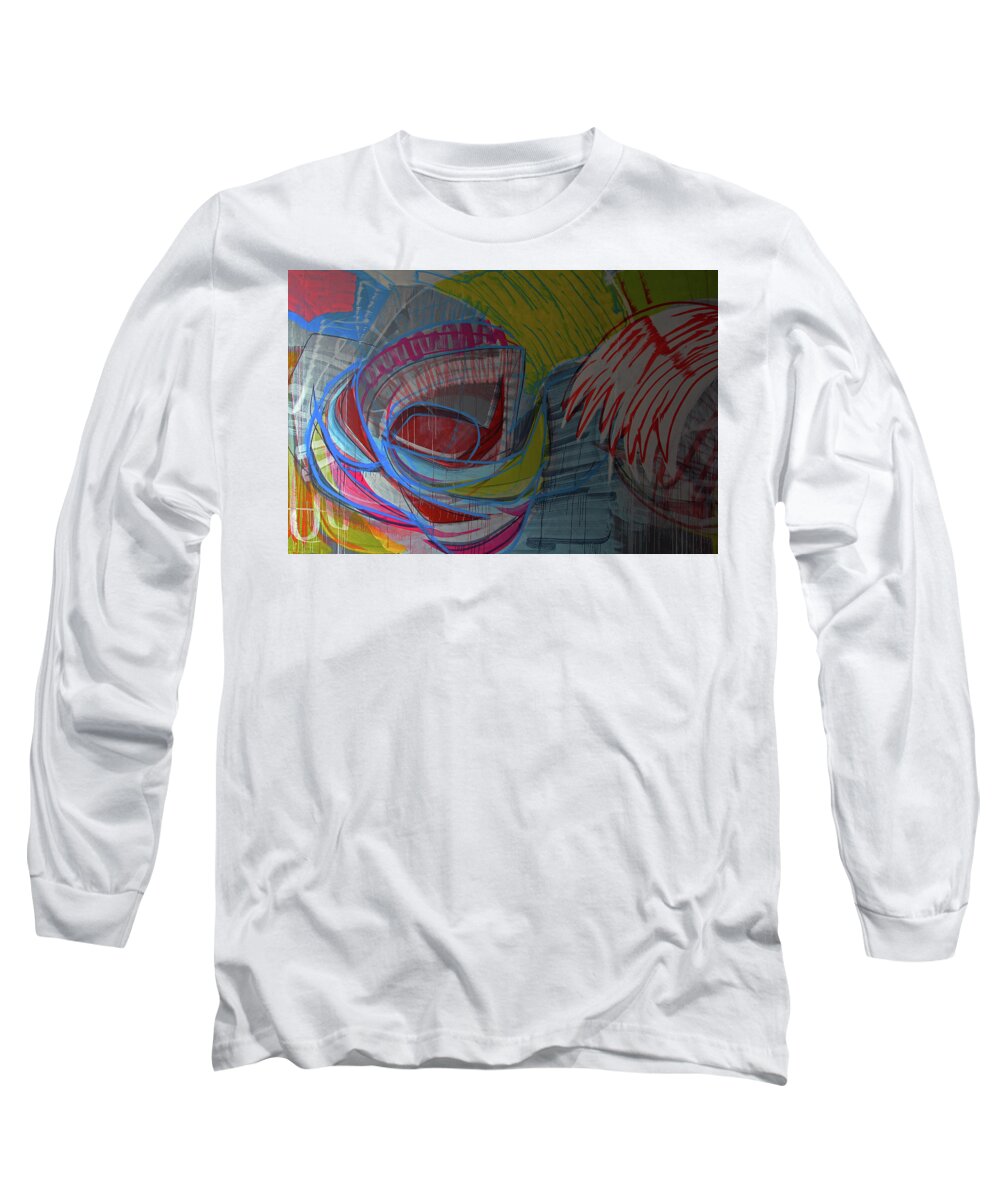 Painting Long Sleeve T-Shirt featuring the photograph Urban Wall Mural - Abstract Painting -2 by Richard Krebs