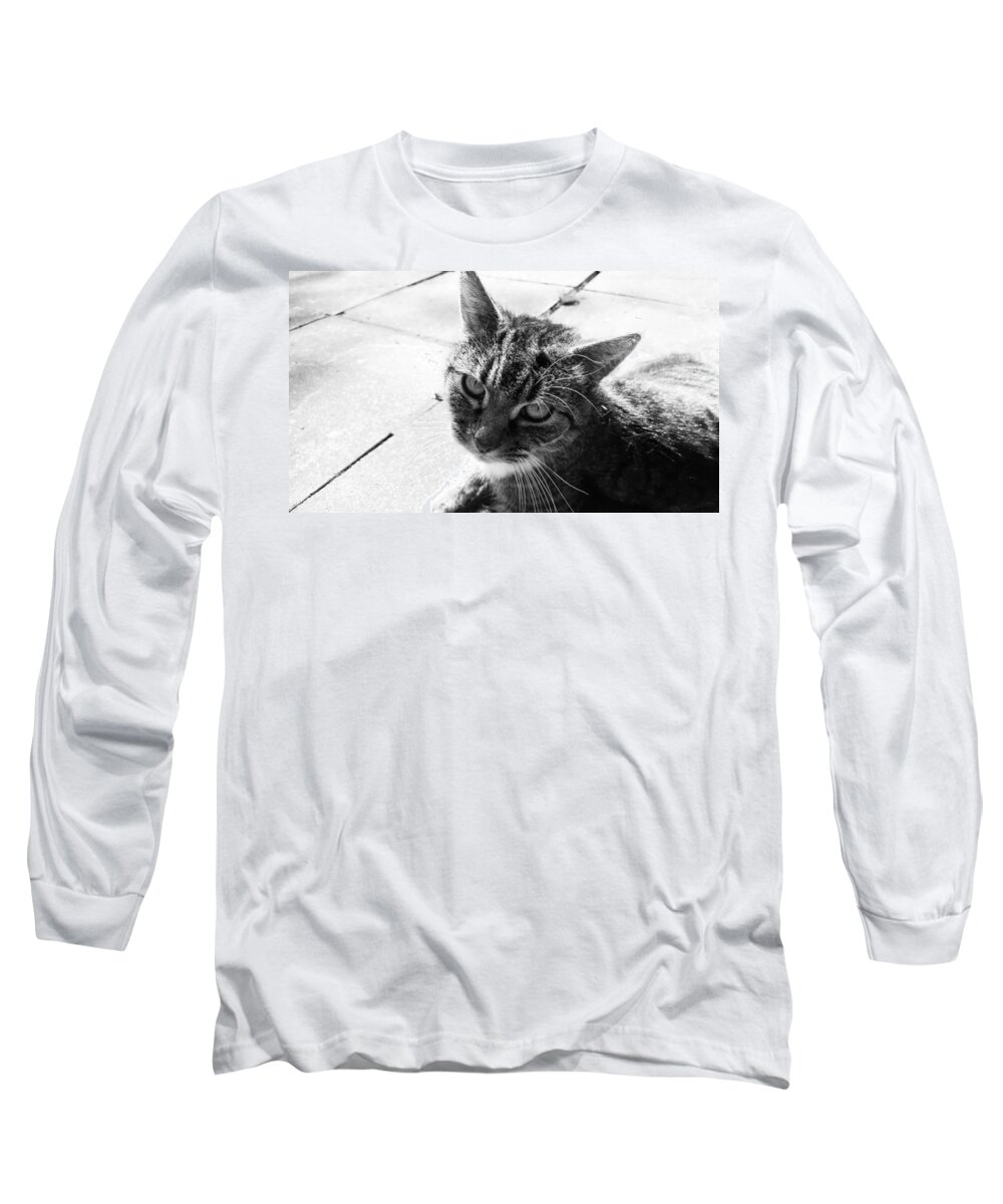 Black And White Long Sleeve T-Shirt featuring the photograph After lunch by Pedro Fernandez