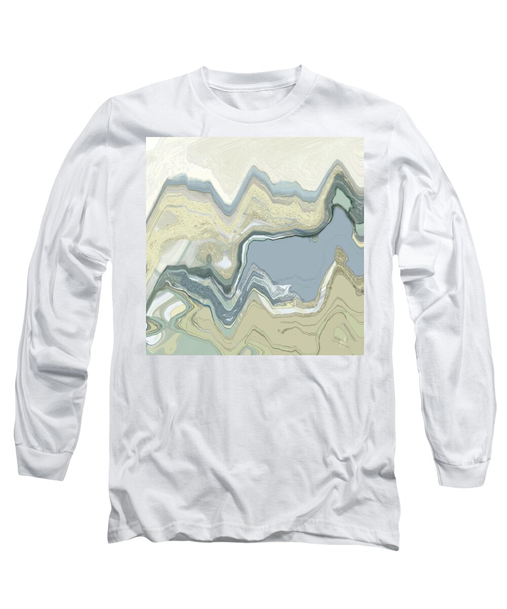 Abstract Long Sleeve T-Shirt featuring the digital art Agate by Gina Harrison