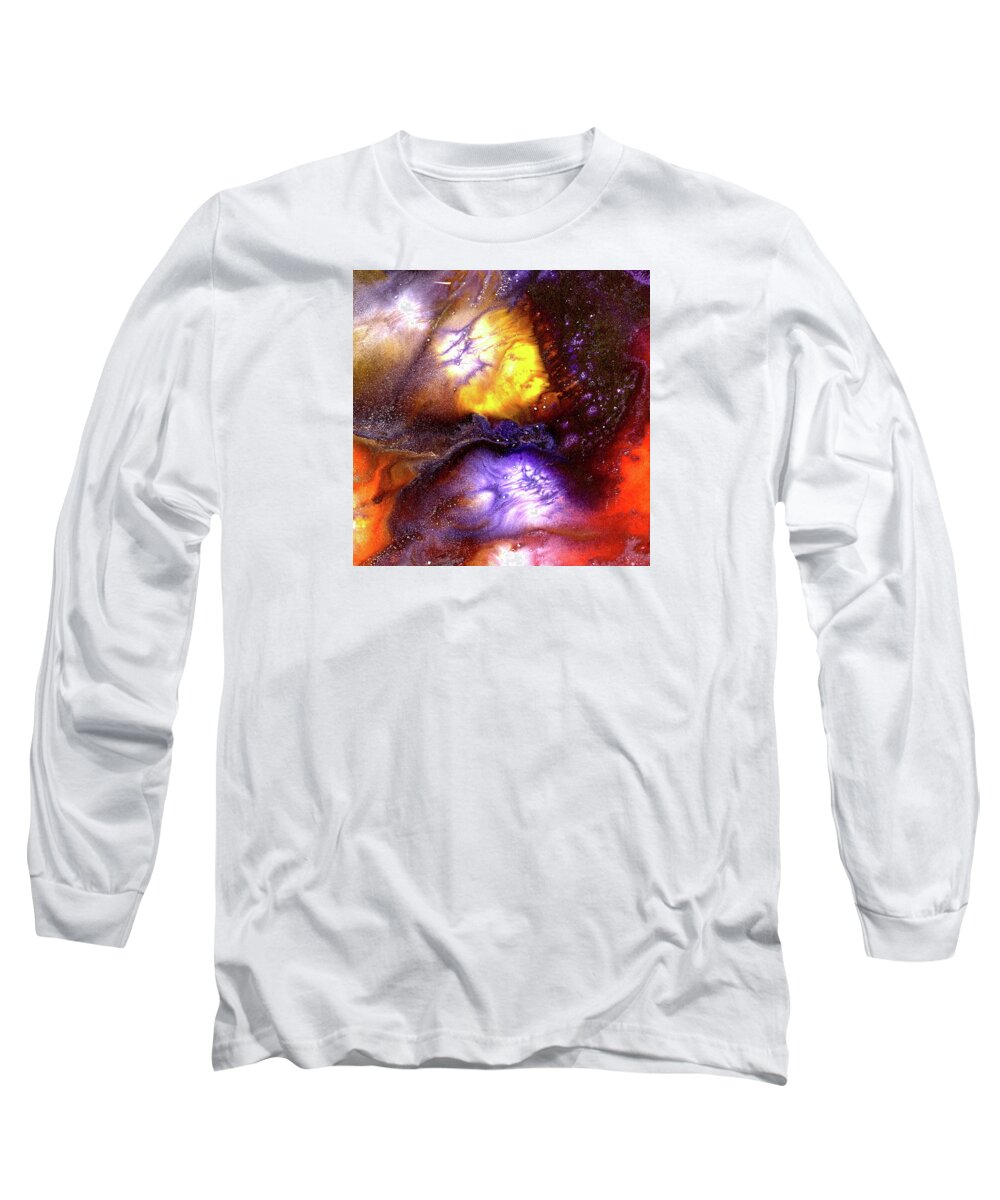Gallery Long Sleeve T-Shirt featuring the painting ALCHEMY 03c by Dar Freeland