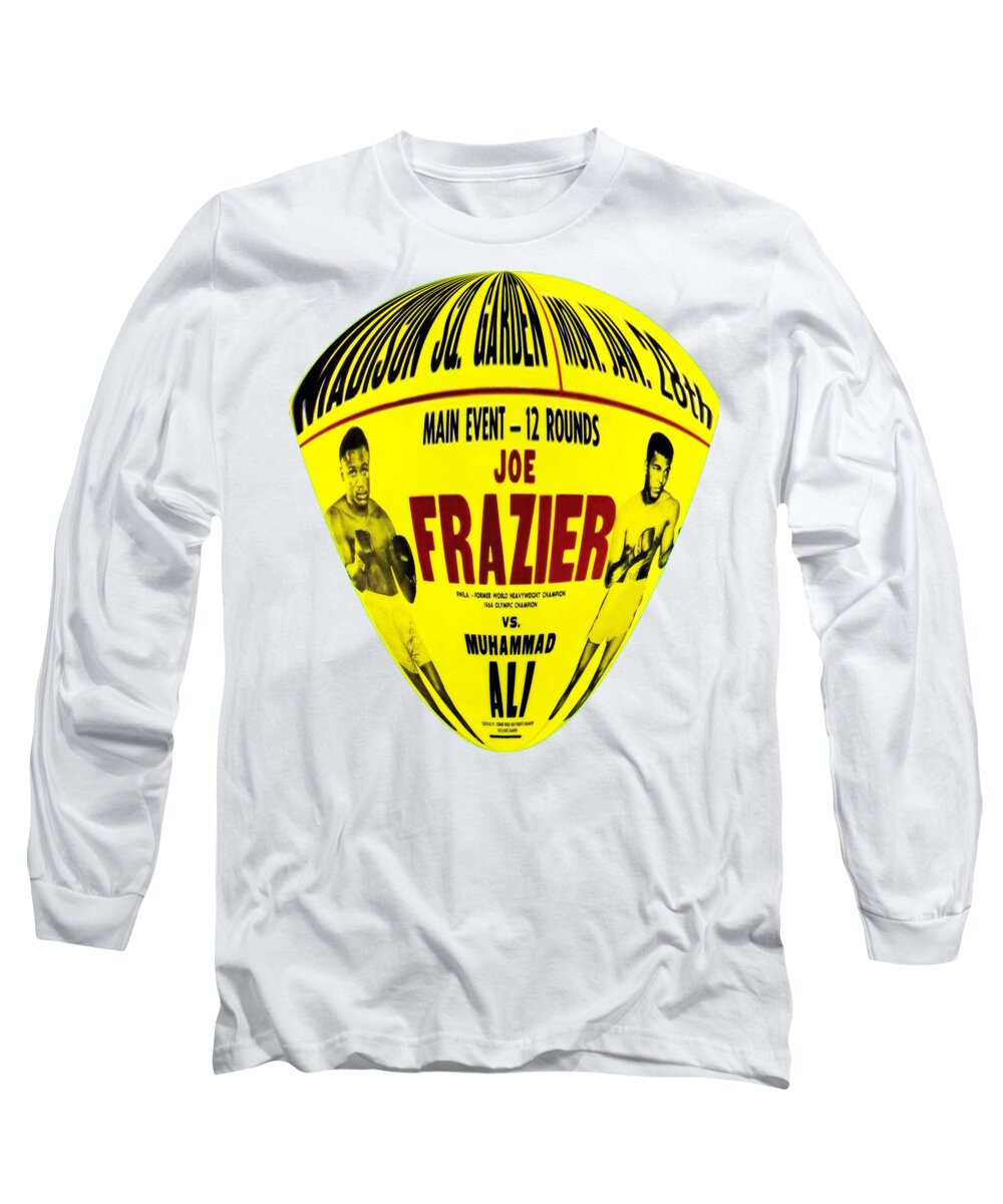 Cassius Long Sleeve T-Shirt featuring the mixed media Ali vs Frazier II by Charlie Ross