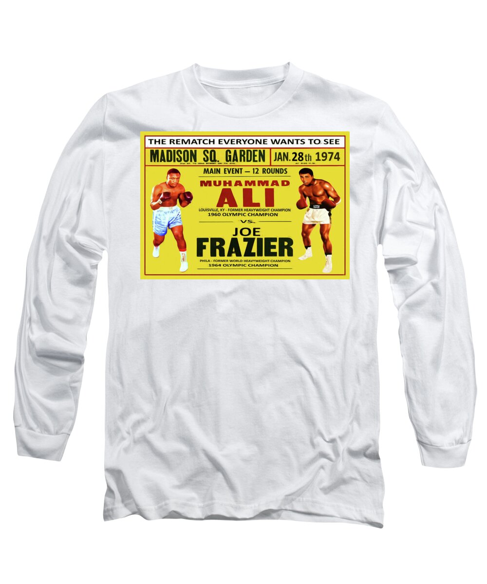 Cassius Long Sleeve T-Shirt featuring the photograph Ali vs Frazier II by Charlie Ross