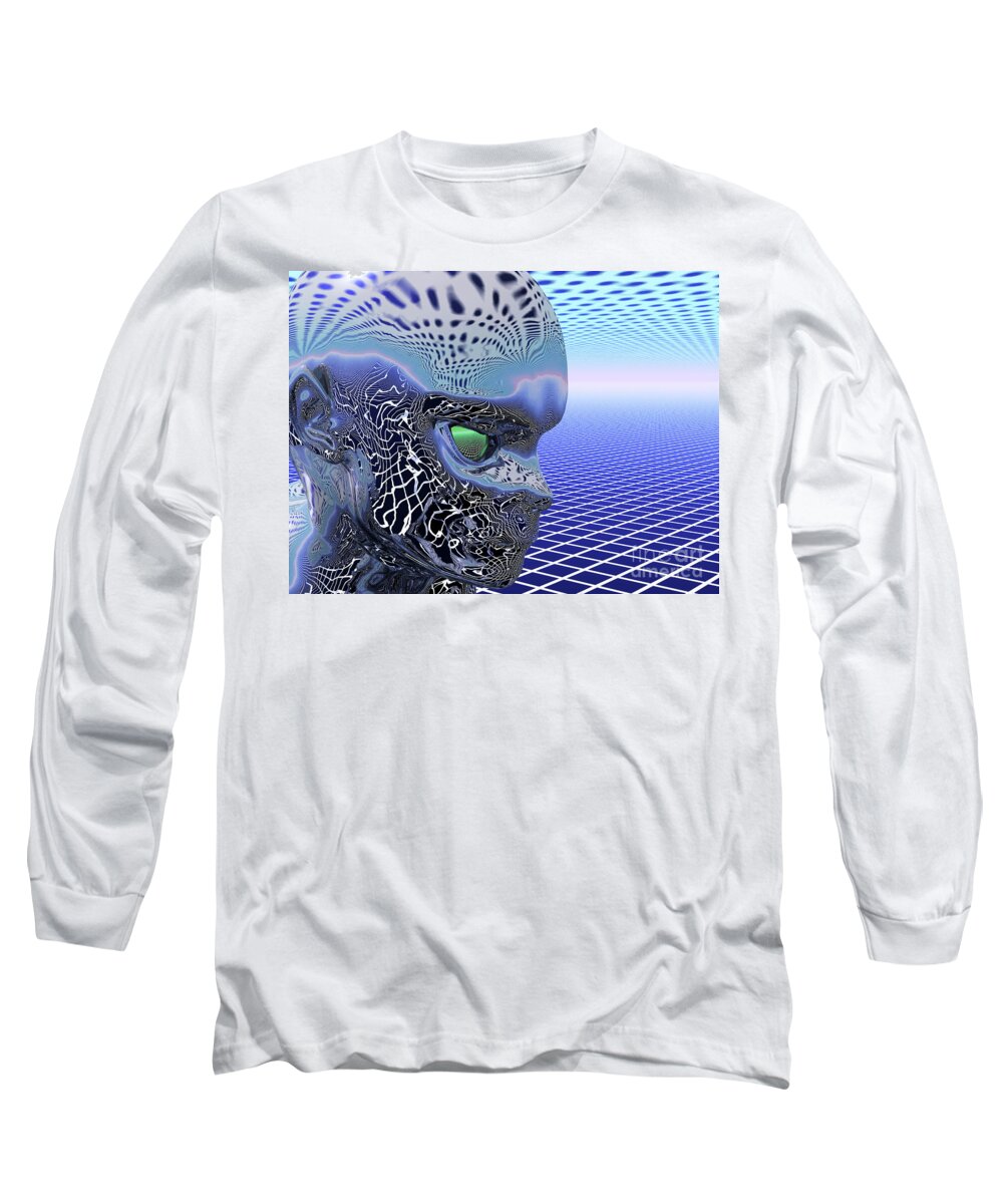 Alien Long Sleeve T-Shirt featuring the digital art Alien Stare by Nicholas Burningham